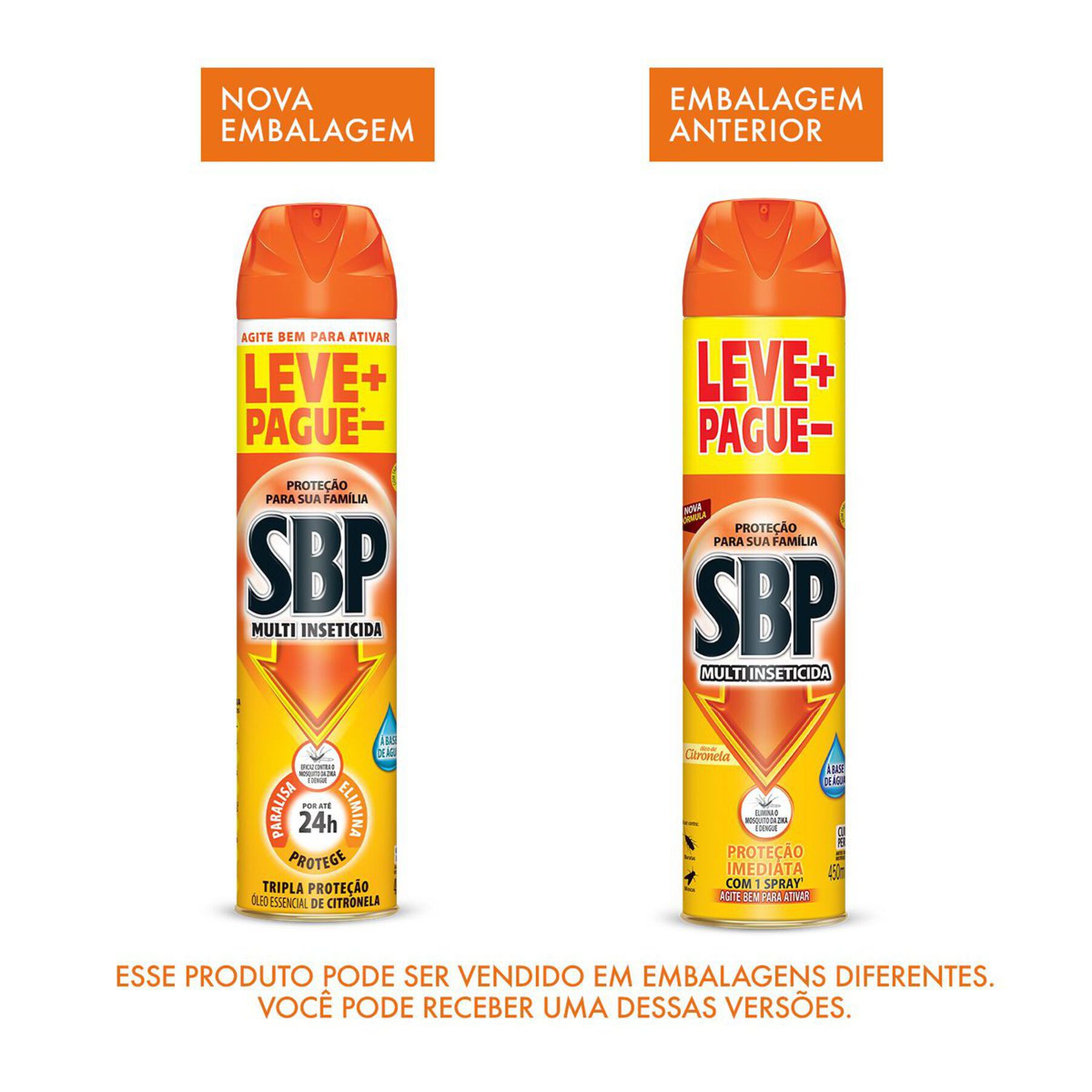 Multi-Inseticida Aerossol Óleo de Citronela SBP Frasco 450ml Grátis 150ml