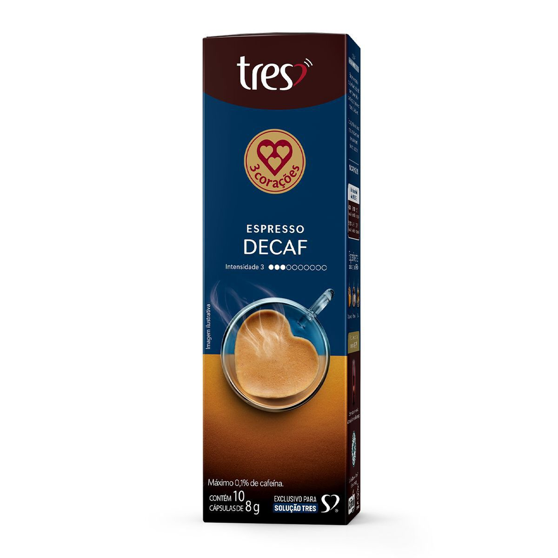 Caf&eacute; em C&aacute;psula Torrado e Mo&iacute;do Espresso Decaf Tres Caixa C/10 Unidades&nbsp;