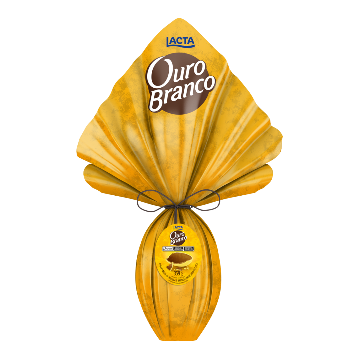 Ovo de P&aacute;scoa Branco Ouro Branco Lacta 359g