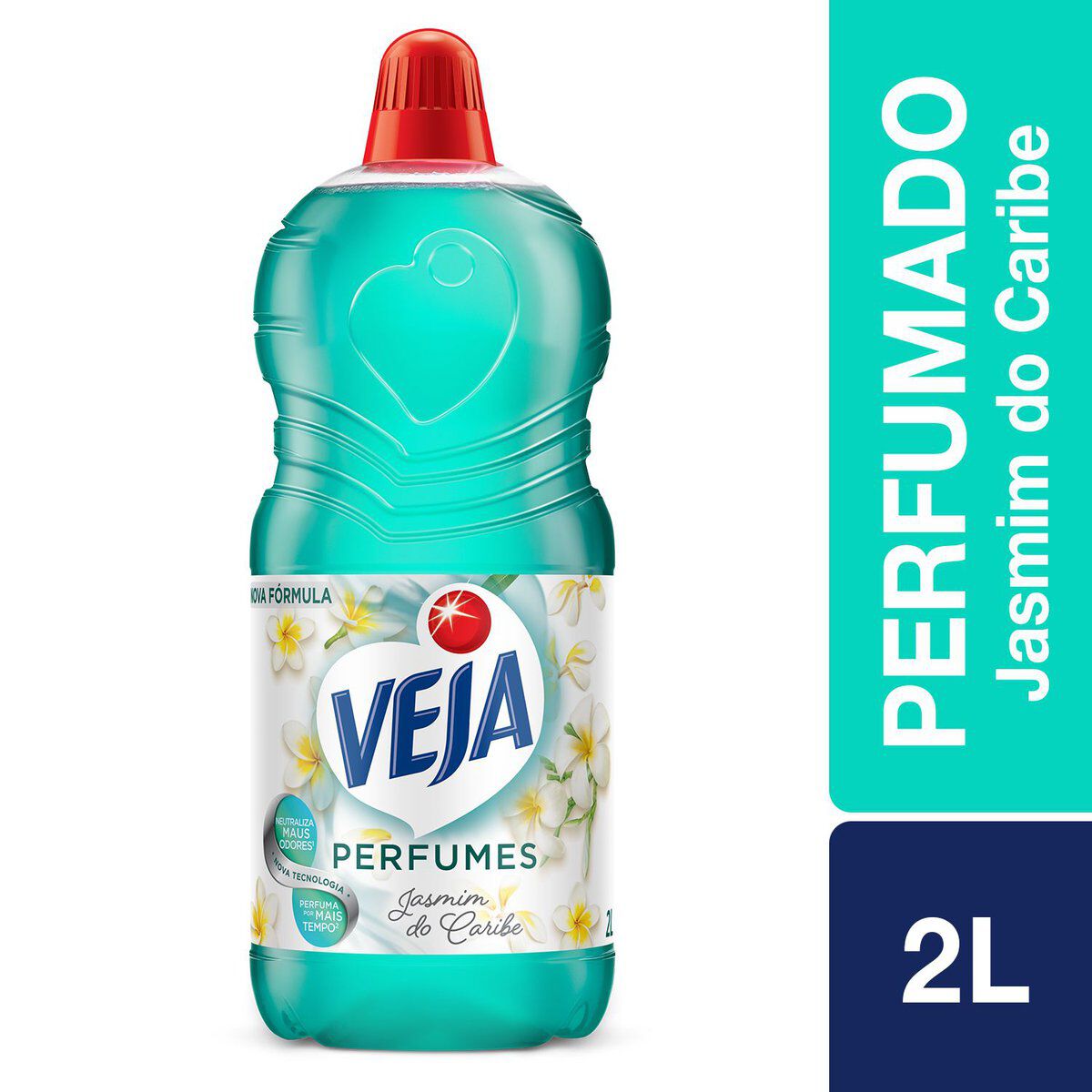 Limpador Perfumado Jasmim do Caribe Veja Perfumes Frasco 2l Embalagem Econ&ocirc;mica