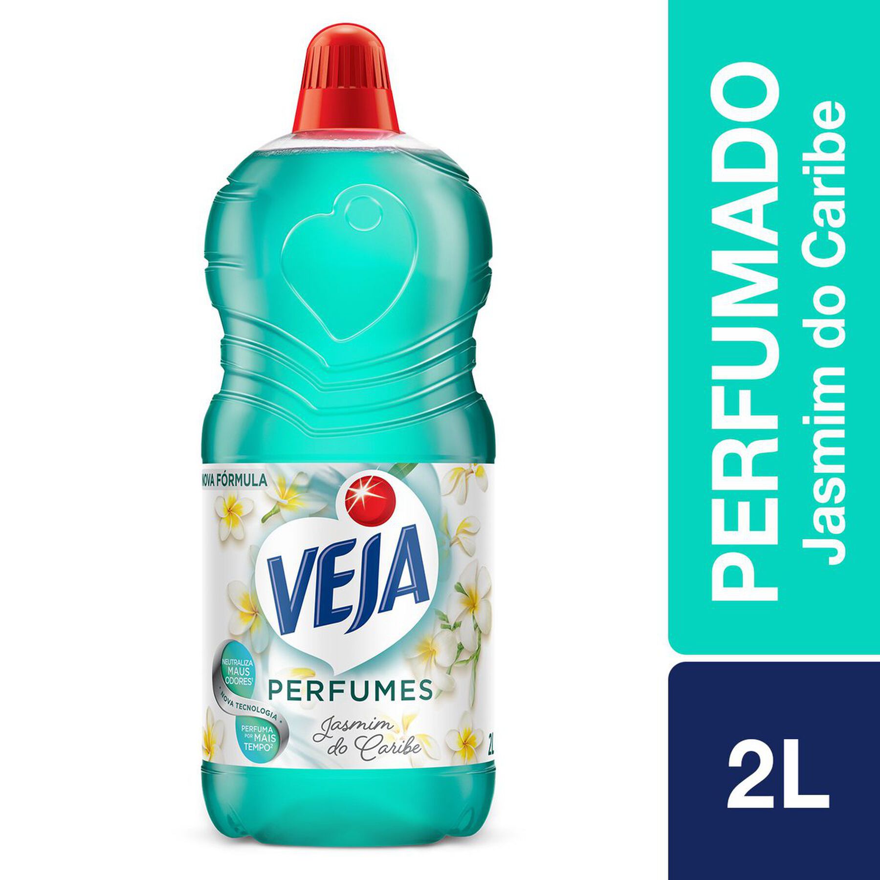Limpador Perfumado Jasmim do Caribe Veja Perfumes Frasco 2l Embalagem Econômica