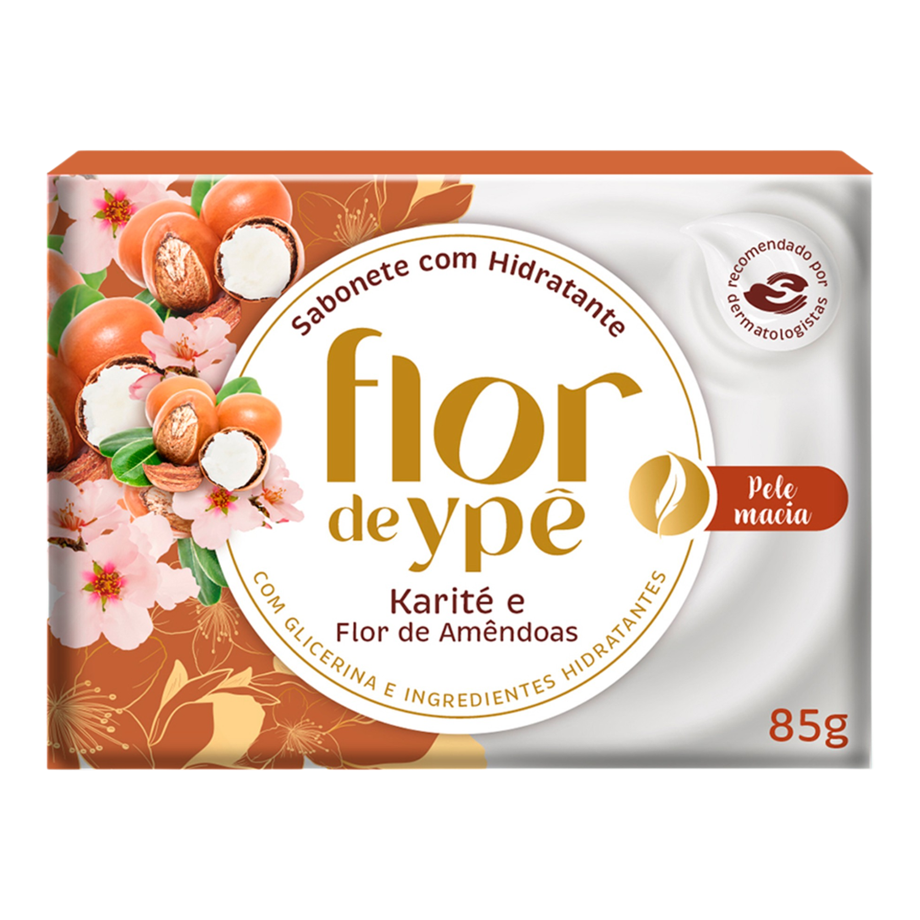 Sabonete Barra Flor de Yp&ecirc; Karit&eacute; e Flor de Am&ecirc;ndoas Caixa 85g&nbsp;