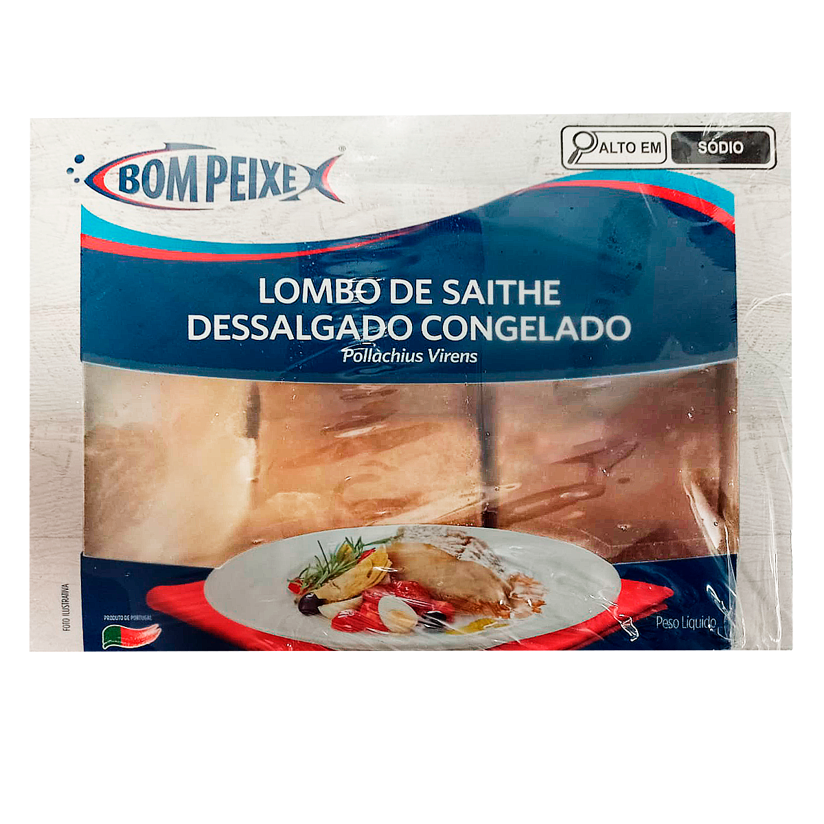 Lombo de Saithe Dessalgado Congelado Bom Peixe Caixa 800g