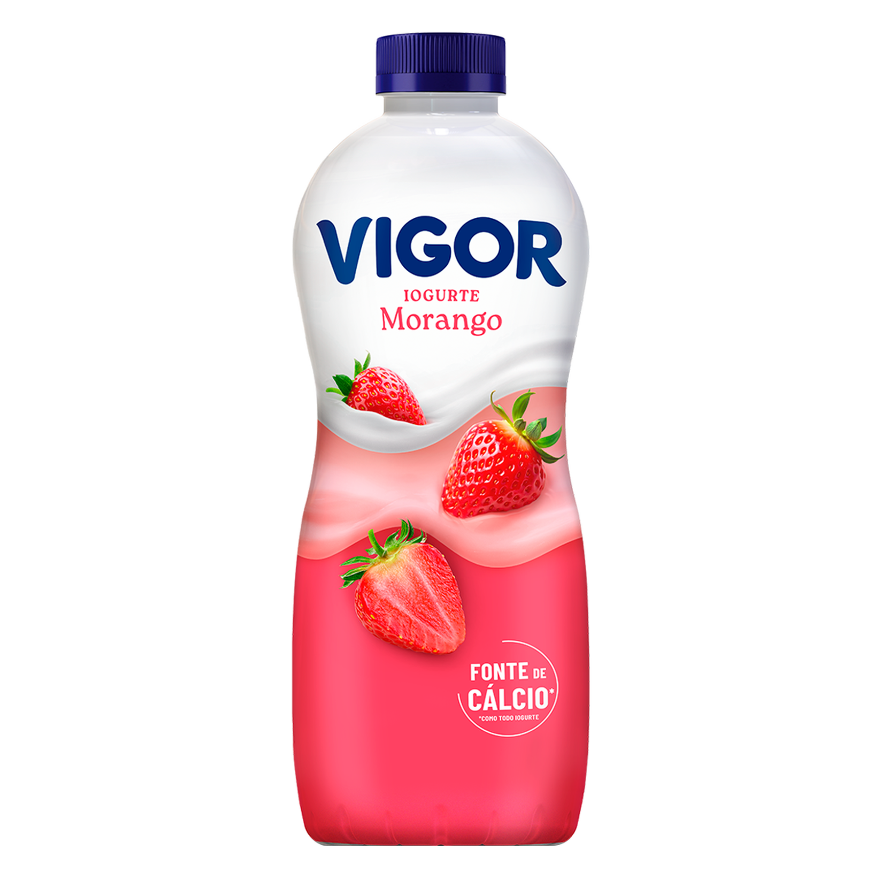 Iogurte Parcialmente Desnatado Morango Vigor Garrafa 800g
