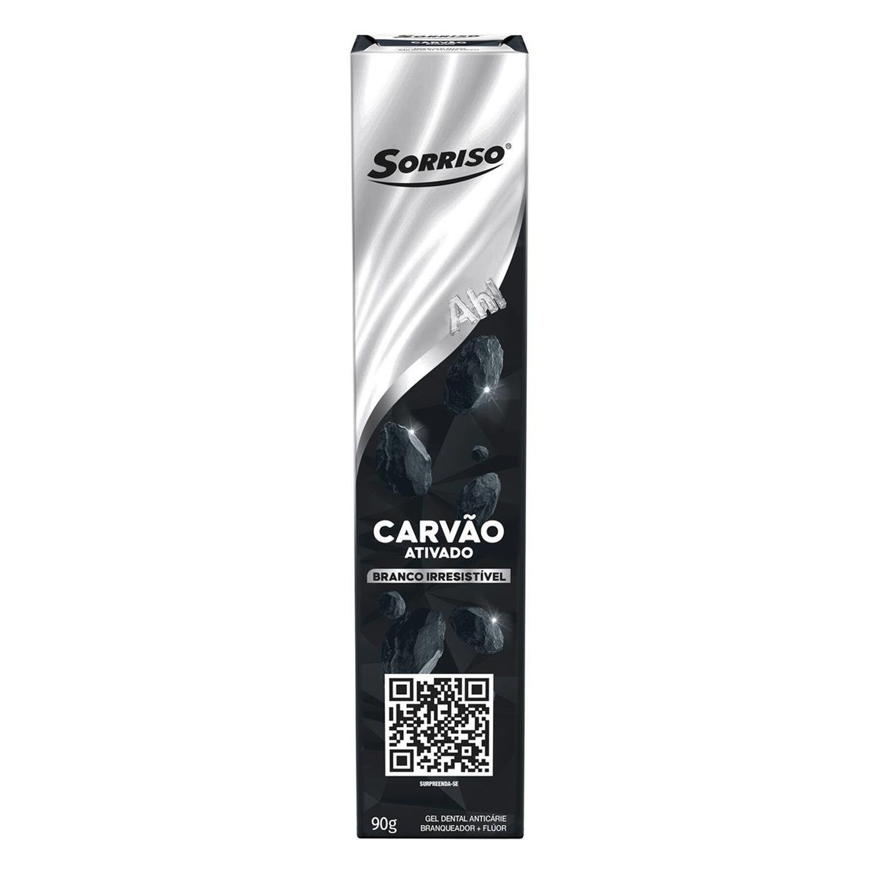 Gel Dental Anticárie Branqueador Carvão Ativado Sorriso Caixa 90g