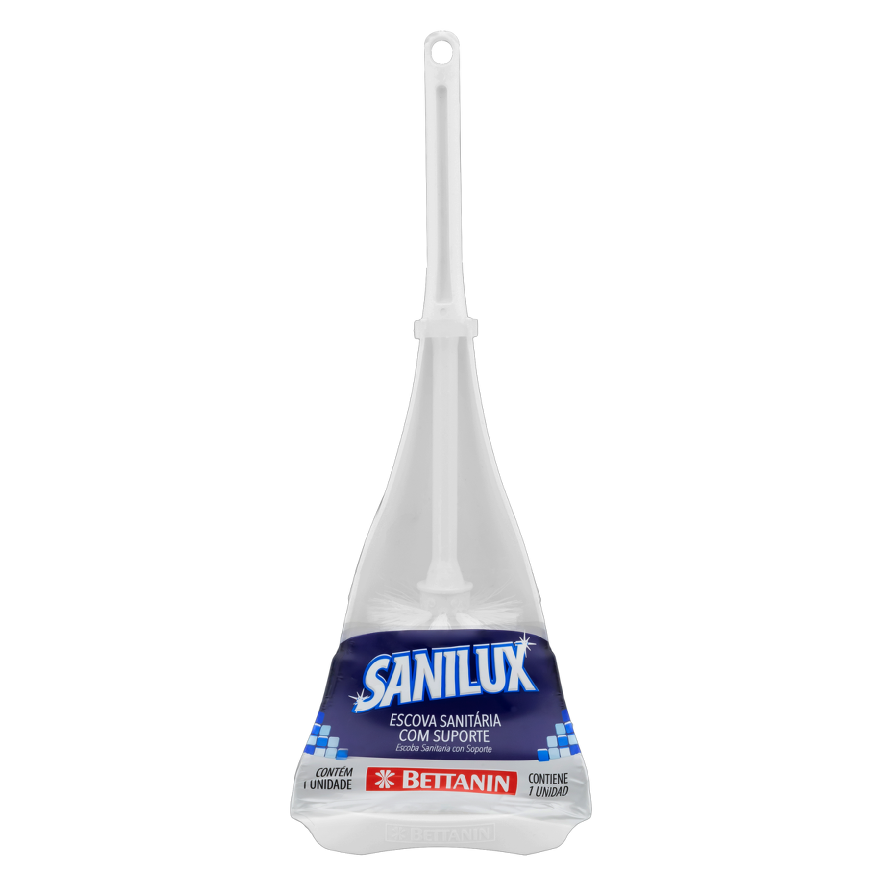 Escova Sanit&aacute;ria com Suporte Branca Sanilux&nbsp;