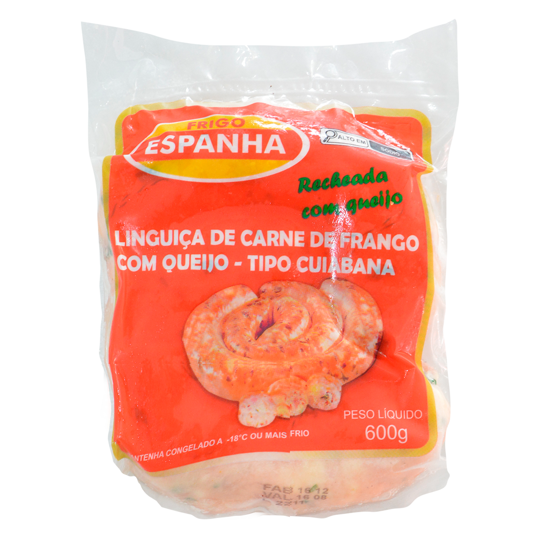 Lingui&ccedil;a Frango com Queijo tipo Cuiabana Frigo Espanha 600g