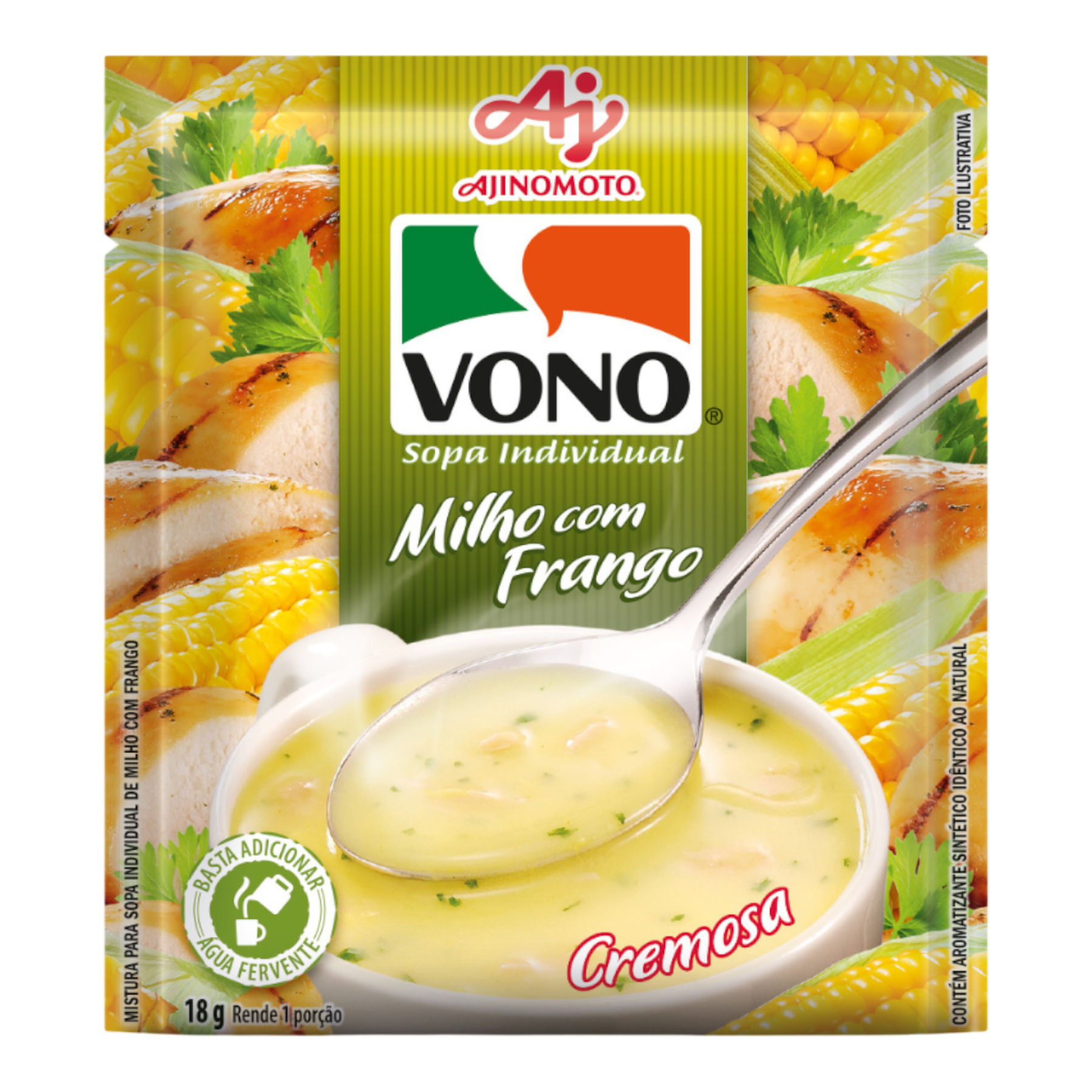 Sopa Individual Cremosa Milho com Frango Vono Sach&ecirc; 18g