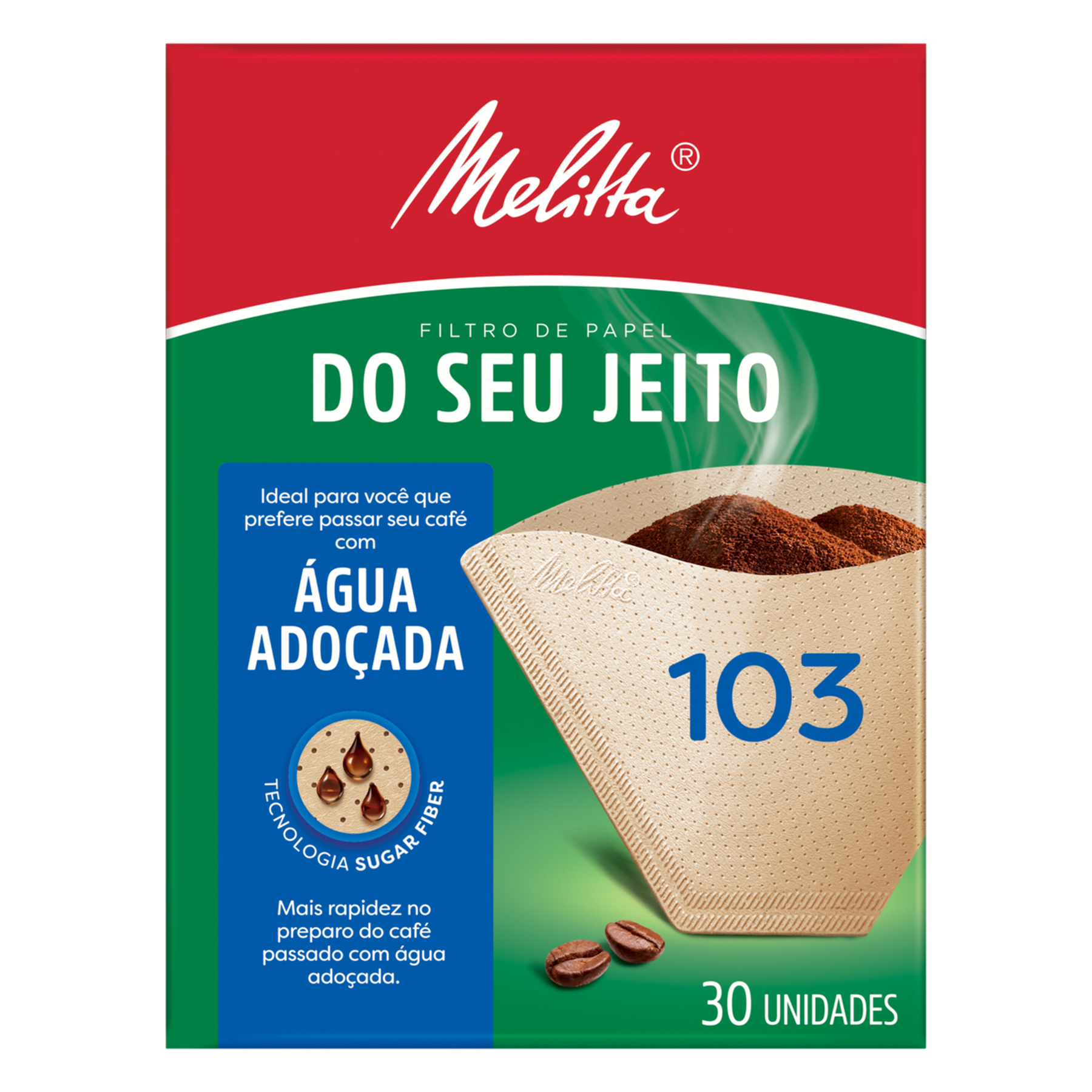 Filtro de Papel  Do Seu Jeito &Aacute;gua Ado&ccedil;ada 103 Melitta Caixa C/30 Unidades
