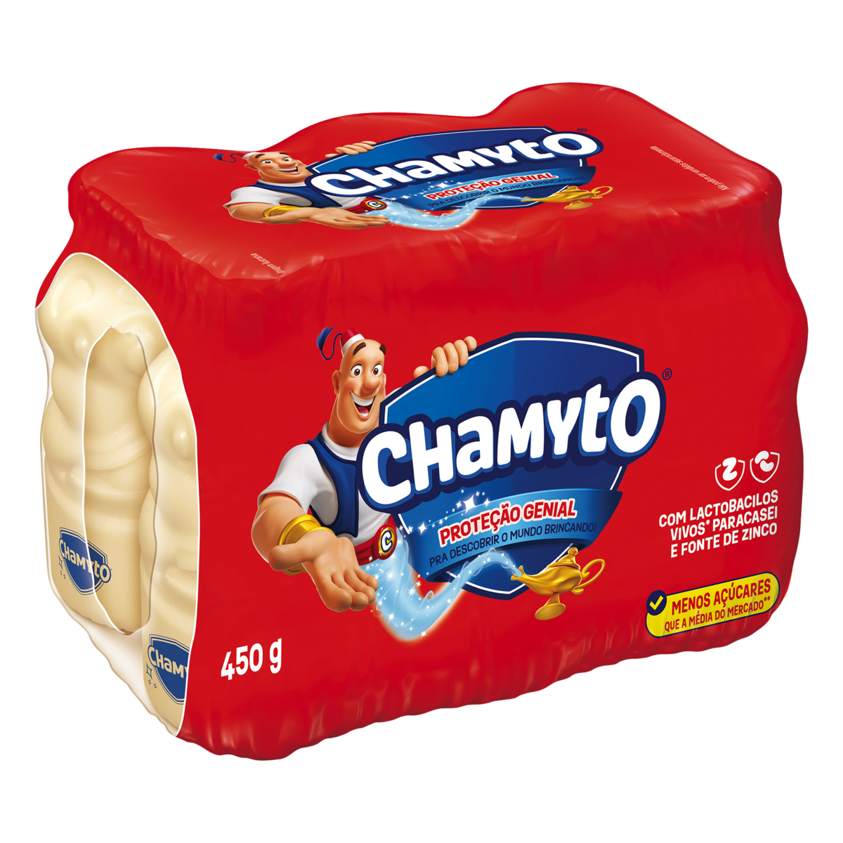 Leite Fermentado Desnatado Chamyto Nestl&eacute; Frasco 450g C/6 Unidades