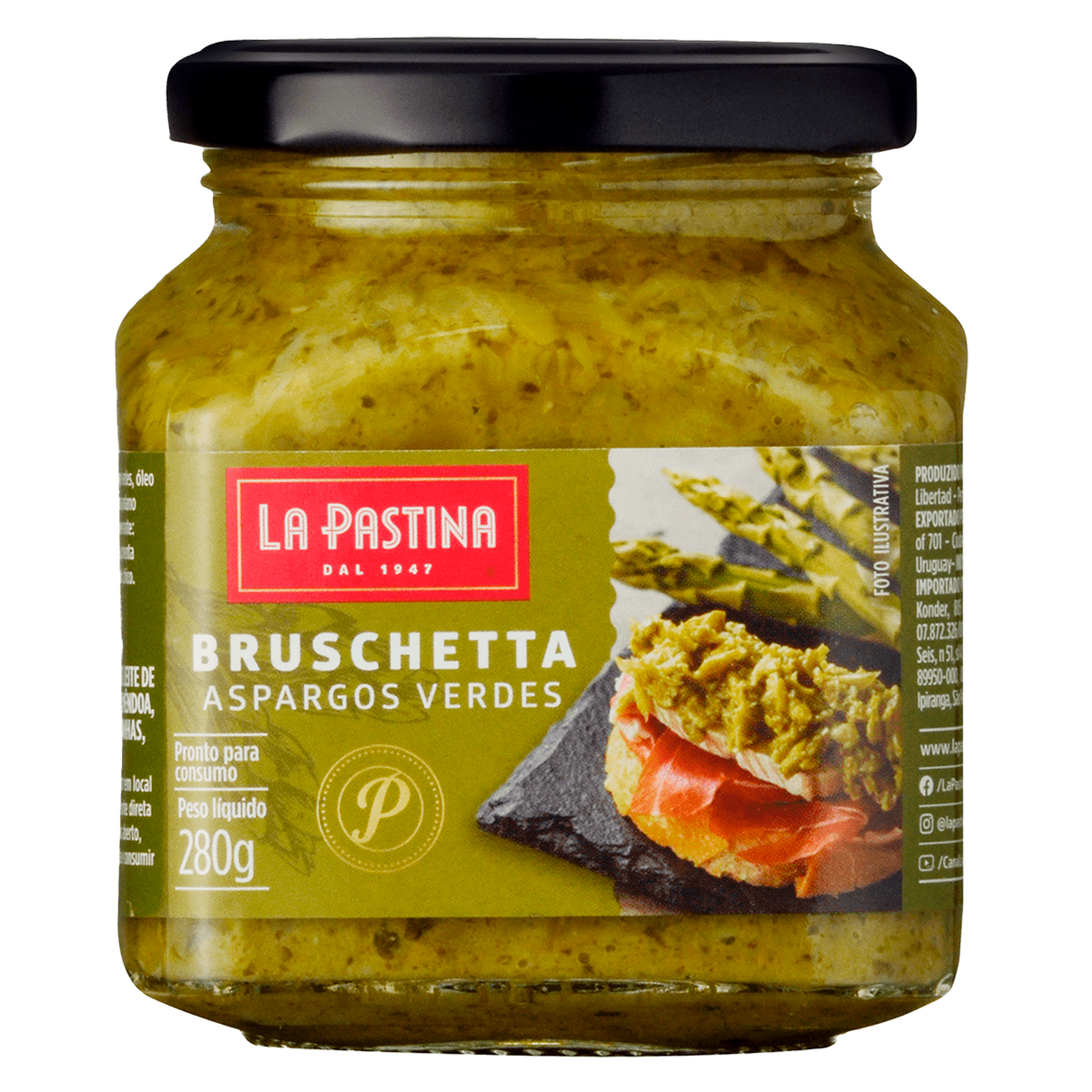 Bruschetta Aspargos Verdes La Pastina Vidro 280g