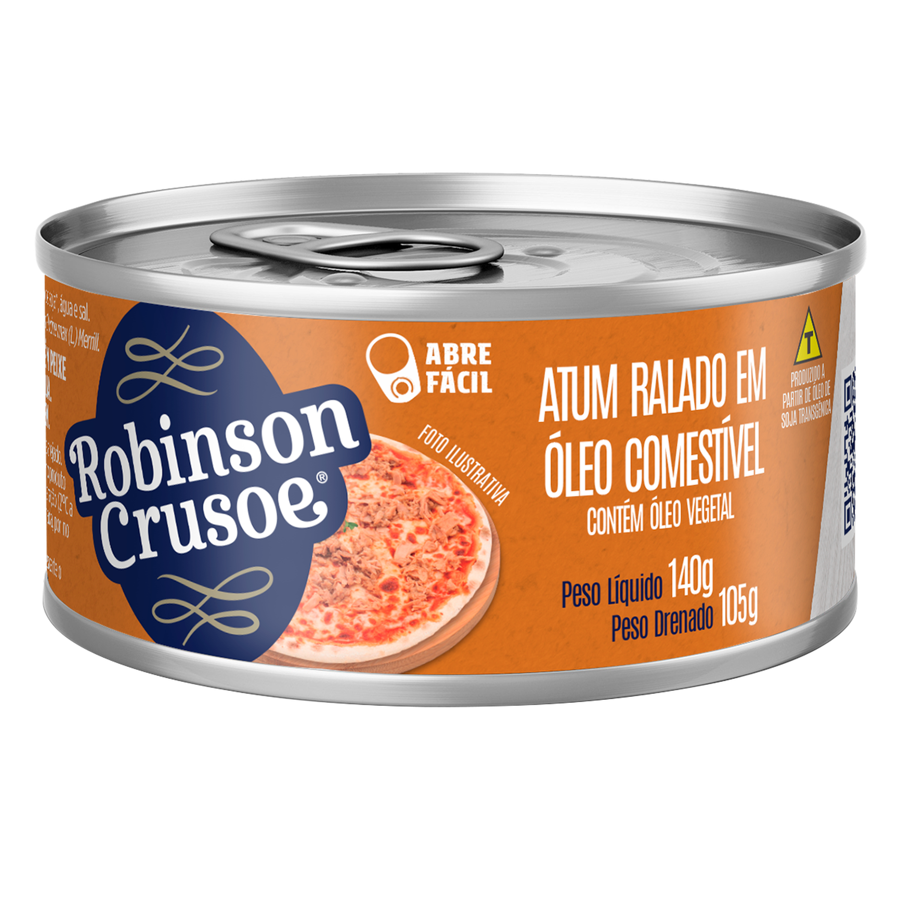 Atum Ralado em &Oacute;leo Robinson Crusoe Lata 105g