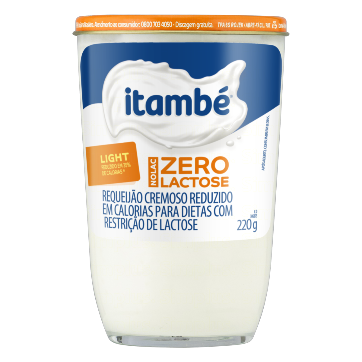 Requeij&atilde;o Cremoso Light Zero Lactose Itamb&eacute; Nolac Copo 200g