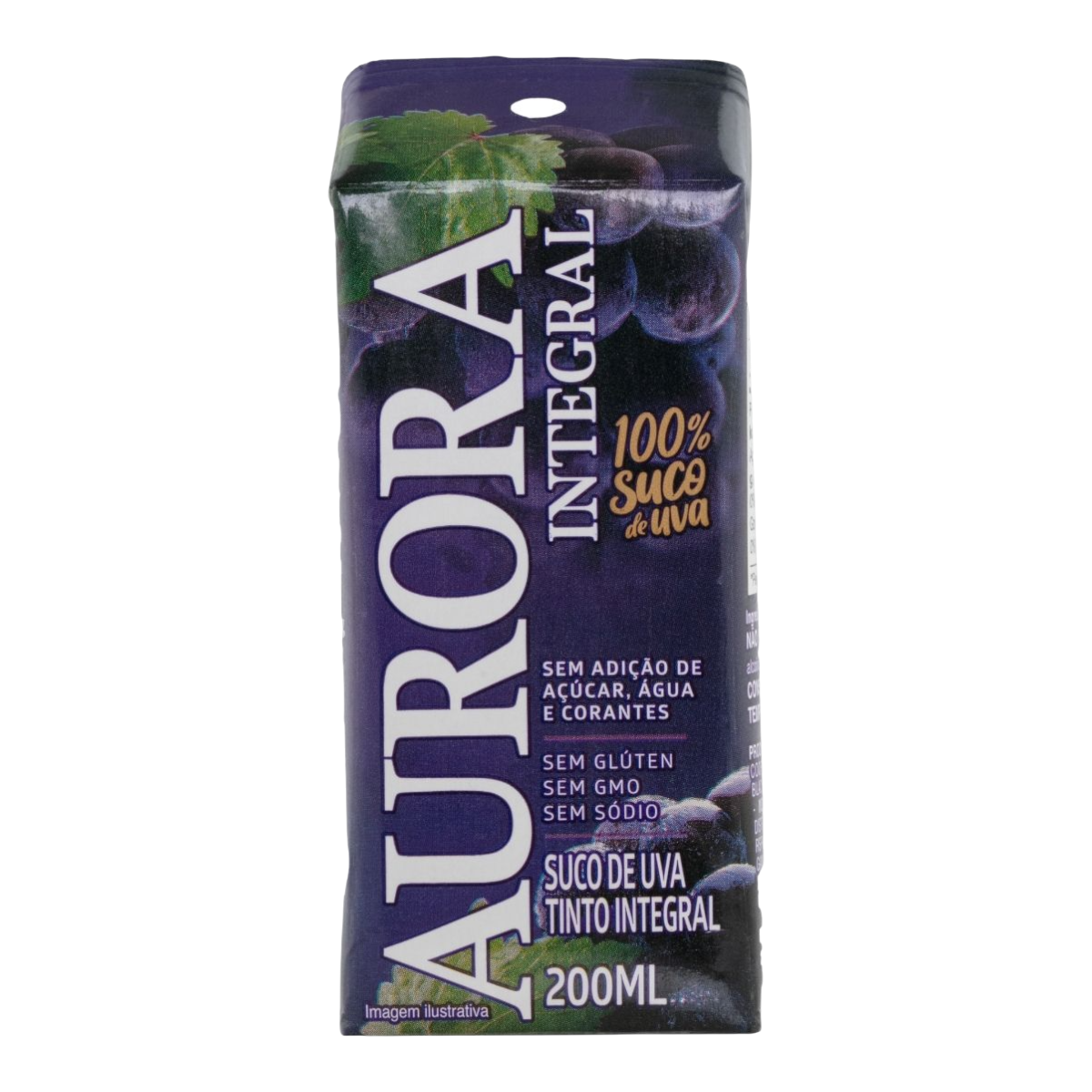 Suco Integral Uva Tinto 100% Aurora Caixa 200ml