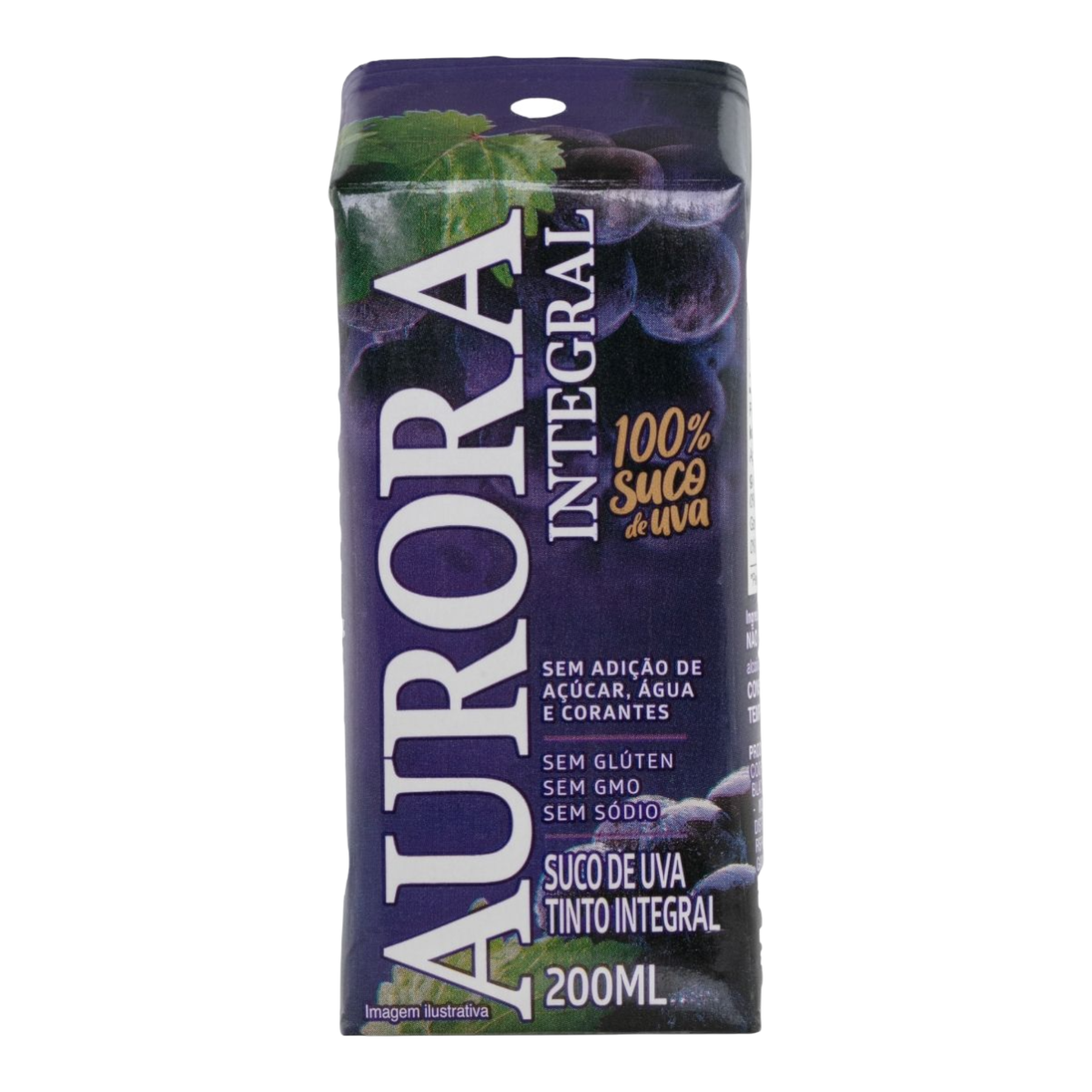 Suco Integral Uva Tinto 100% Aurora Caixa 200ml