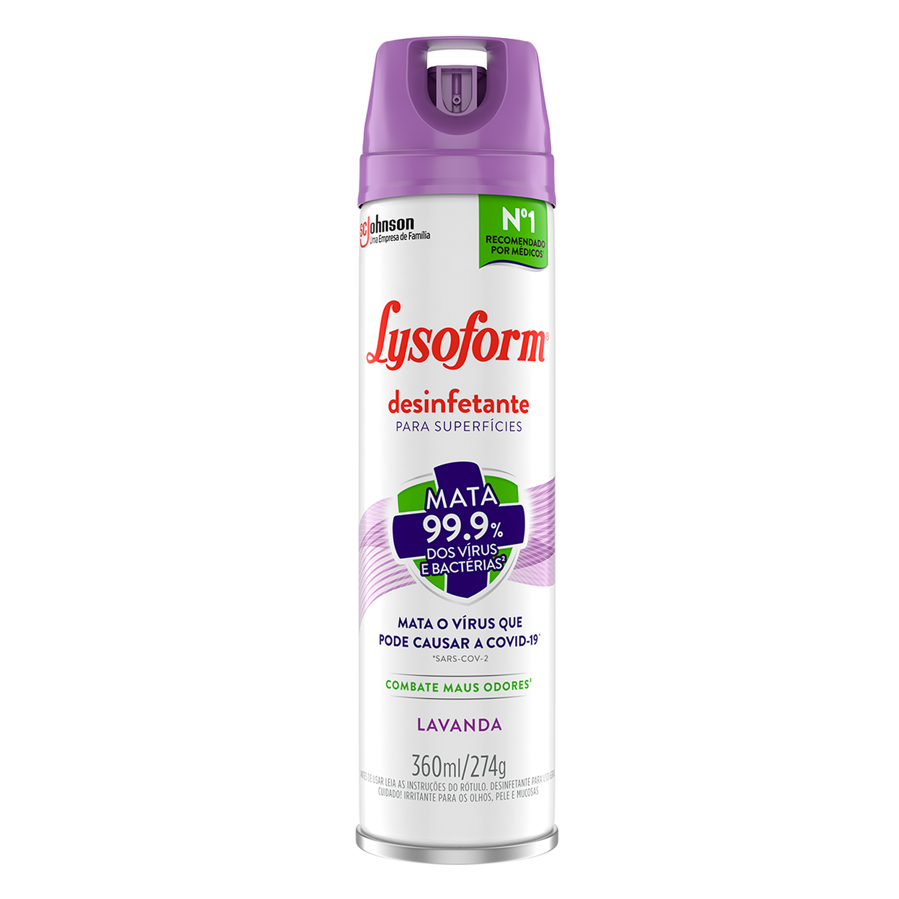 Desinfetante Uso Geral Bactericida Spray Lavanda Lysoform Frasco 360ml