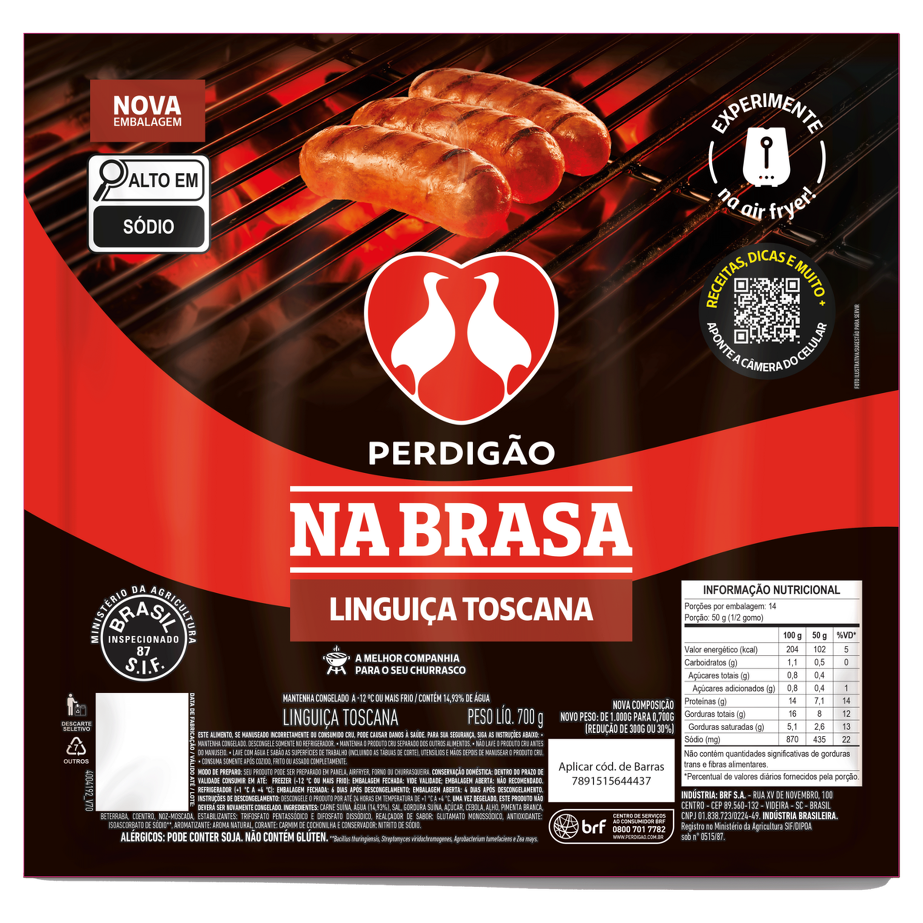 Lingui&ccedil;a Toscana Perdig&atilde;o na Brasa 700g