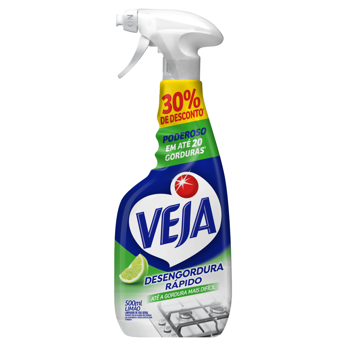 Limpador Desengordurante Lim&atilde;o Veja Frasco 500ml Borrifador - Embalagem Gr&aacute;tis 30% de Desconto
