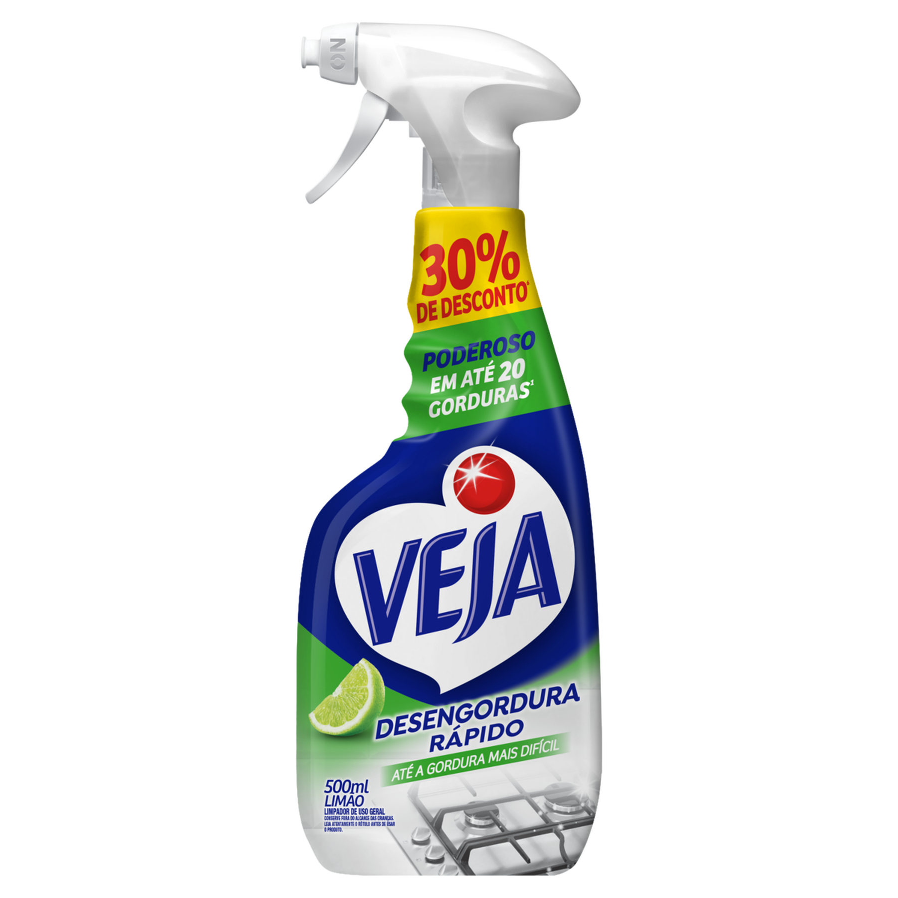 Limpador Desengordurante Lim&atilde;o Veja Frasco 500ml Borrifador - Embalagem Gr&aacute;tis 30% de Desconto
