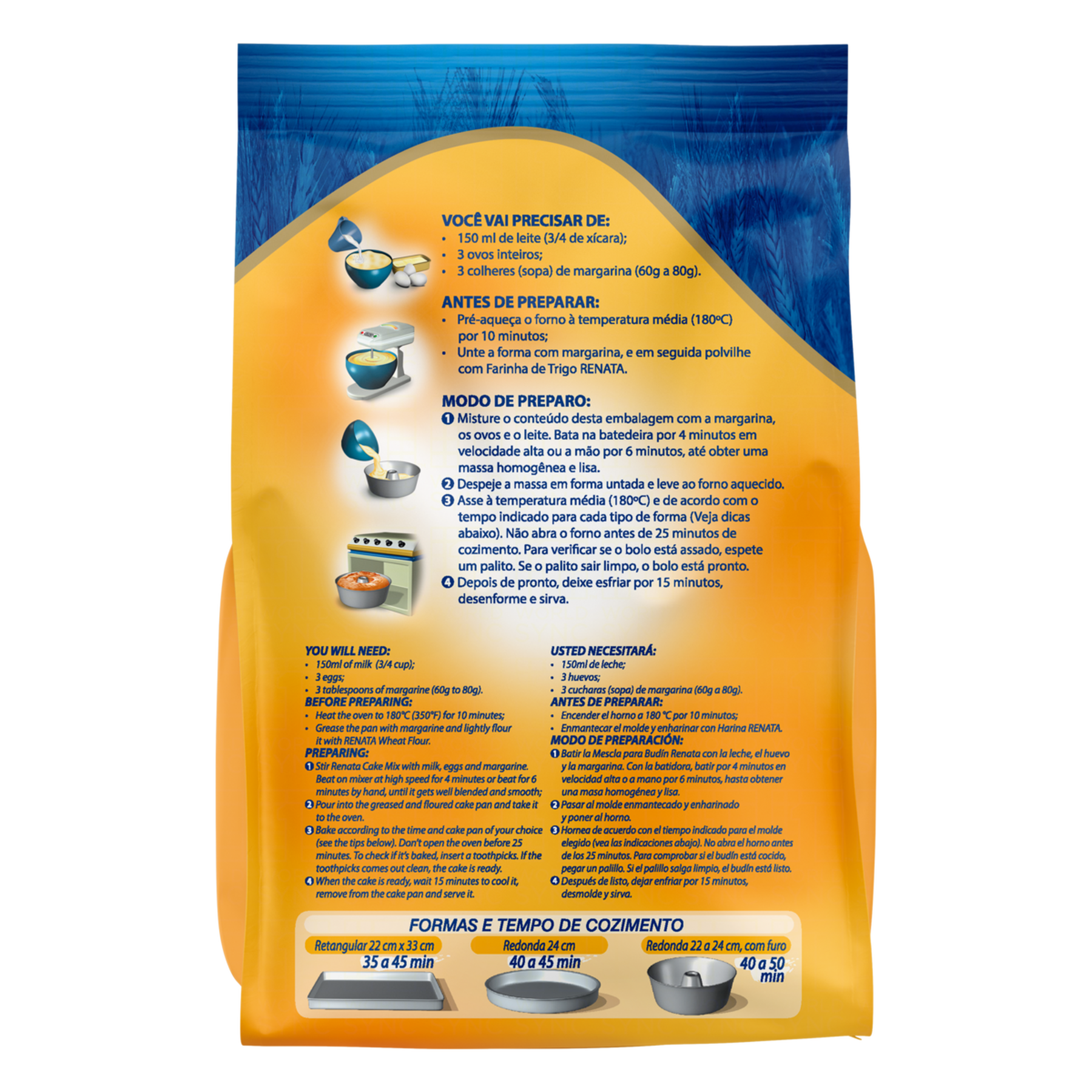 Mistura para Bolo Laranja Renata 400g