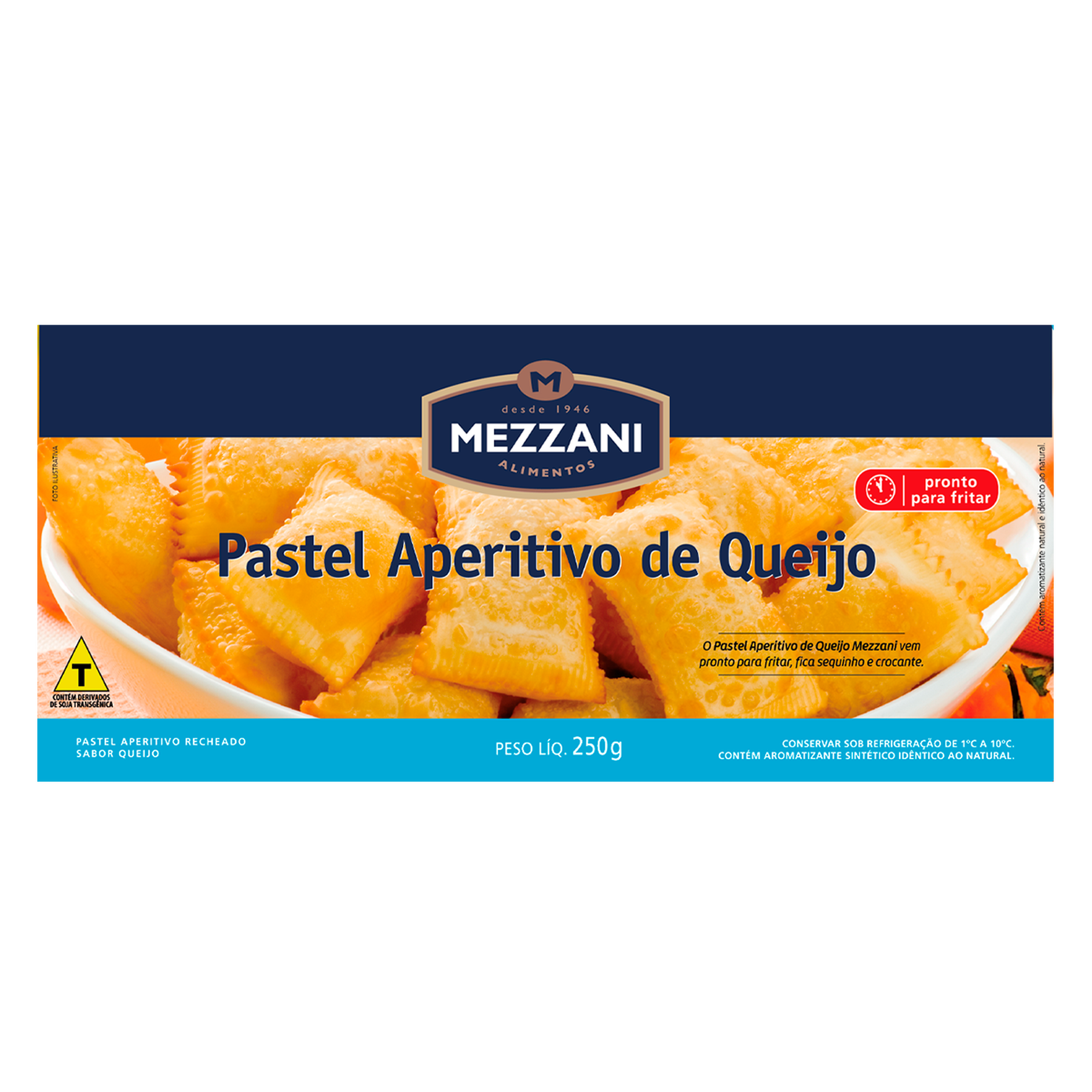 Pastel Congelado Queijo Mezzani Caixa 250g