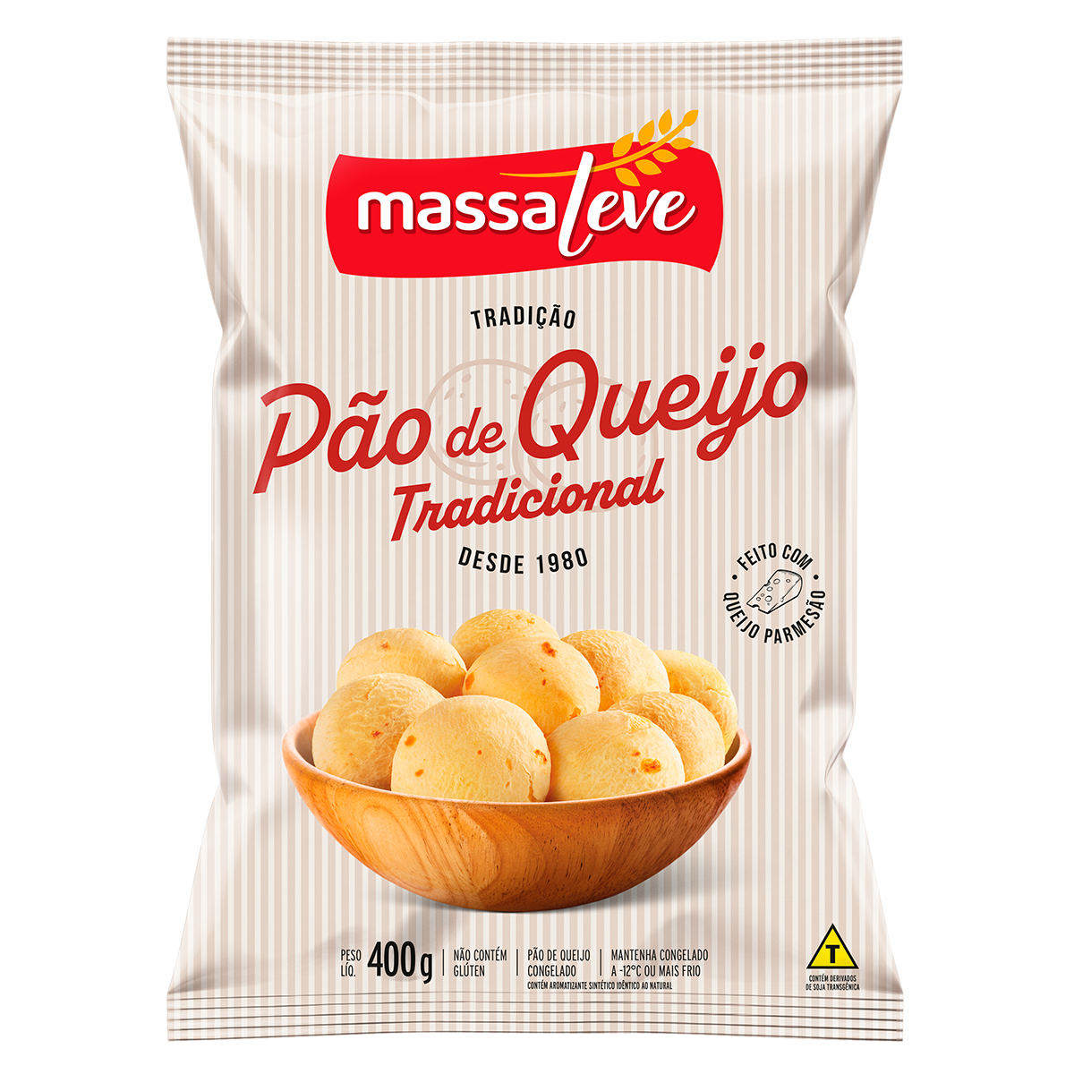 P&atilde;o de Queijo Tradicional Massa Leve Pacote 400g