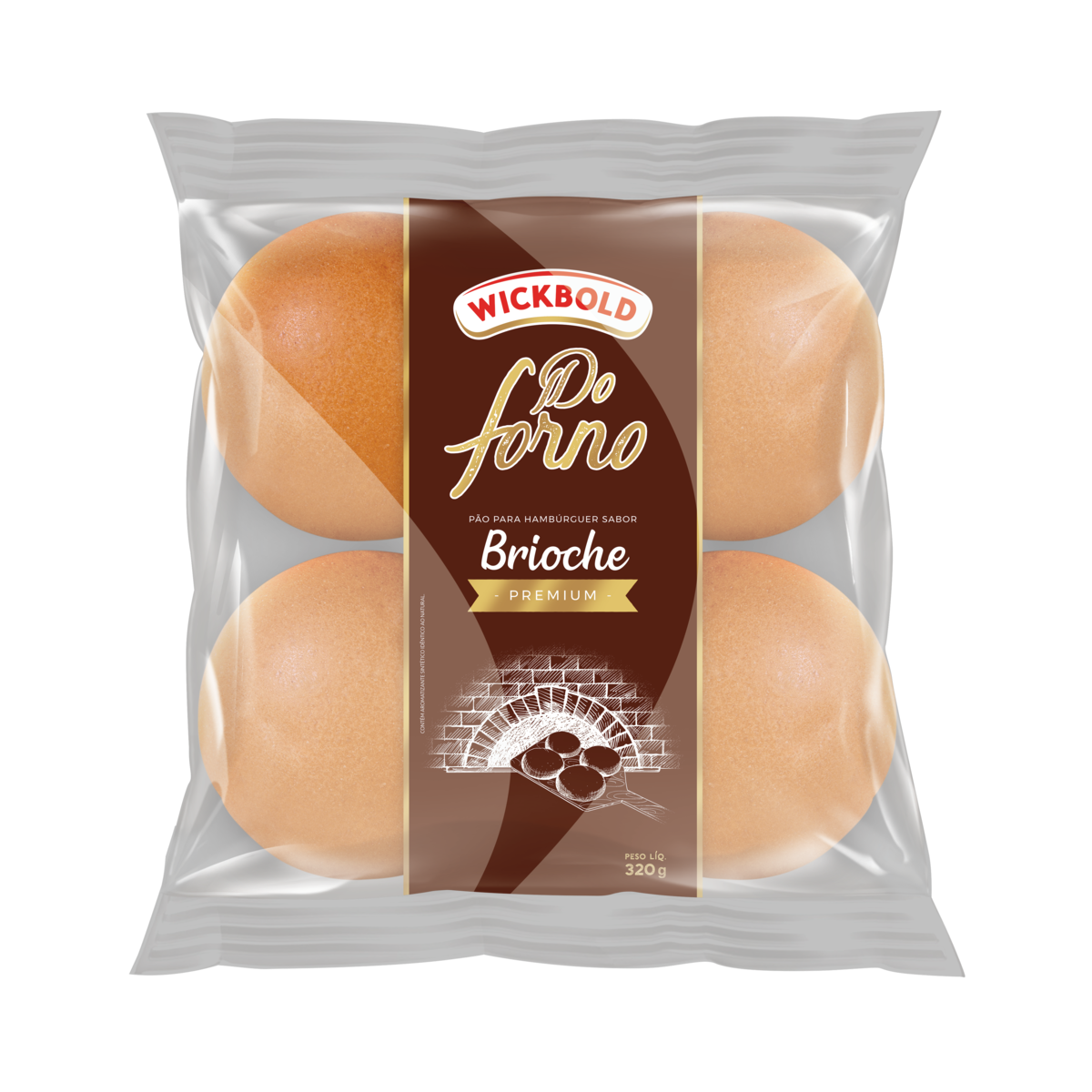 P&atilde;o para Hamb&uacute;rguer Brioche Wickbold Do Forno Premium Pacote 320g