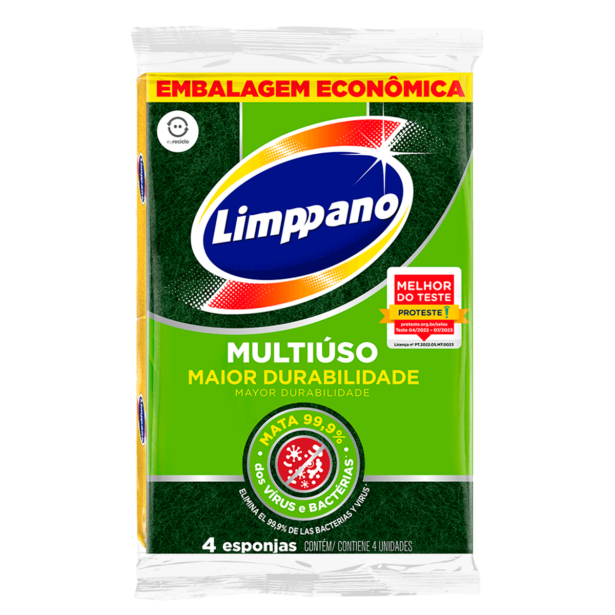 Esponja Multiuso Limppano C/4 Unidades