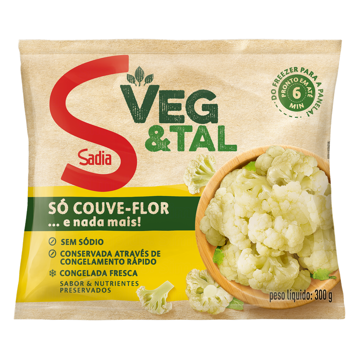 Couve-Flor Congelada Sadia Veg & Tal Pacote 300g&nbsp;