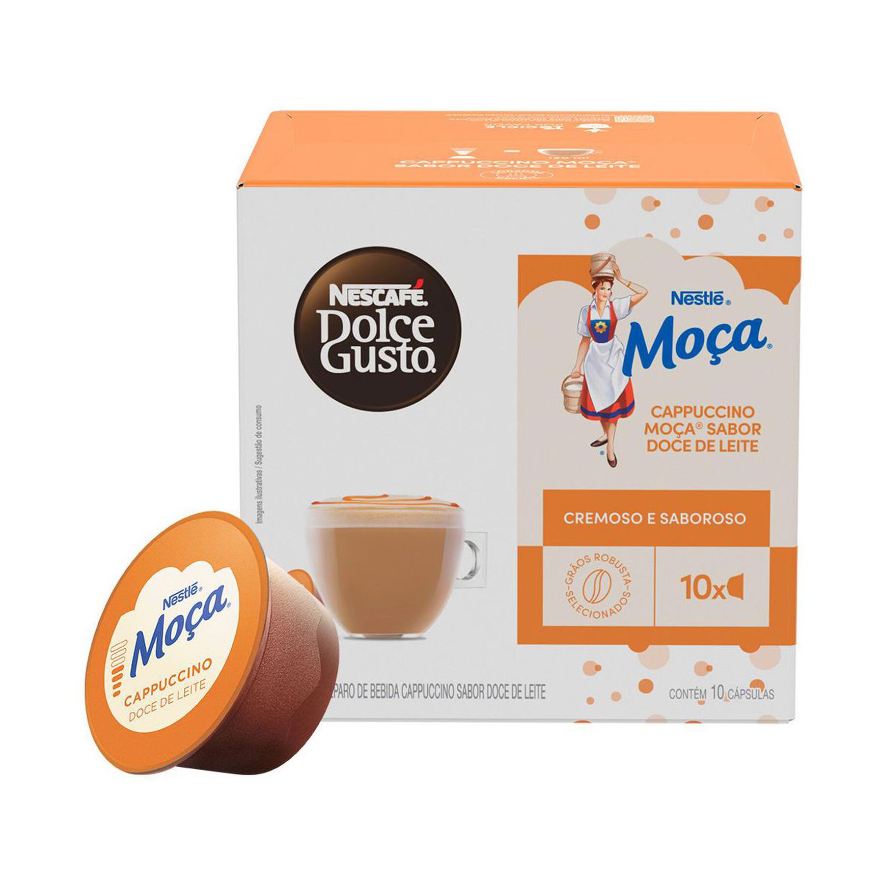 Cappuccino em Cápsula Doce de Leite Moça Dolce Gusto Nescafé Caixa C/10 Unidades