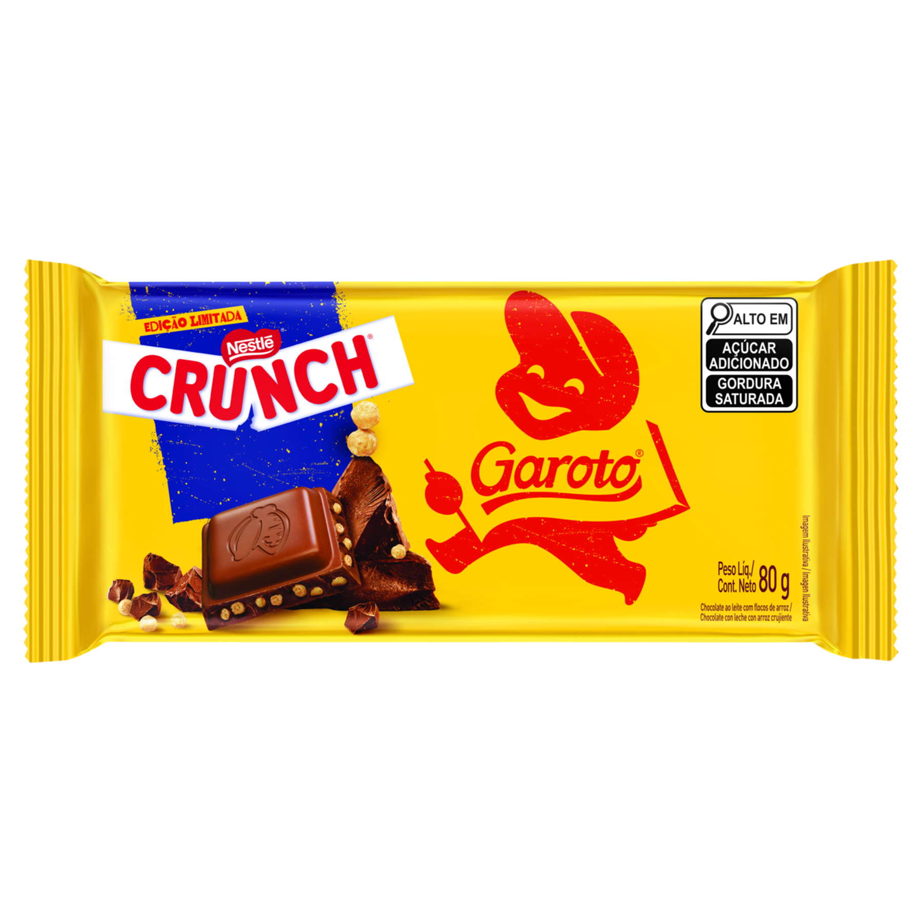 Chocolate ao Leite Crunch Garoto Pacote 80g