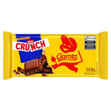 Chocolate ao Leite Crunch Garoto Pacote 80g