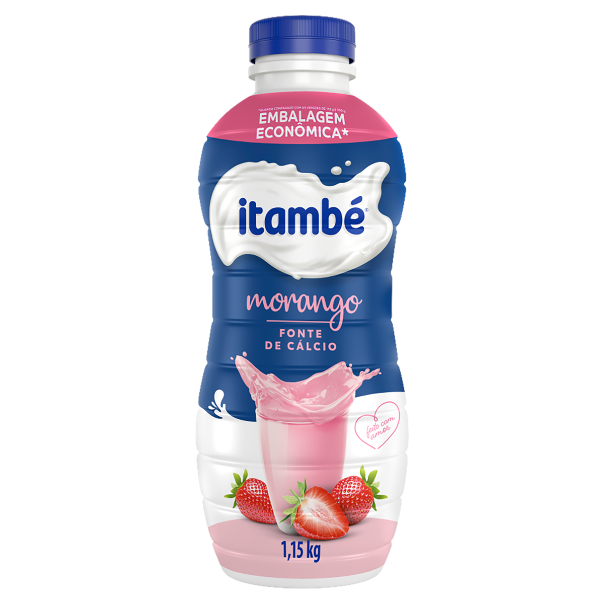 Iogurte Morango Itamb&eacute; Garrafa 1,15kg - Embalagem Econ&ocirc;mica