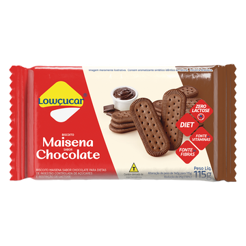 Biscoito Maisena Chocolate Zero Lactose Lowçucar Pacote 115g