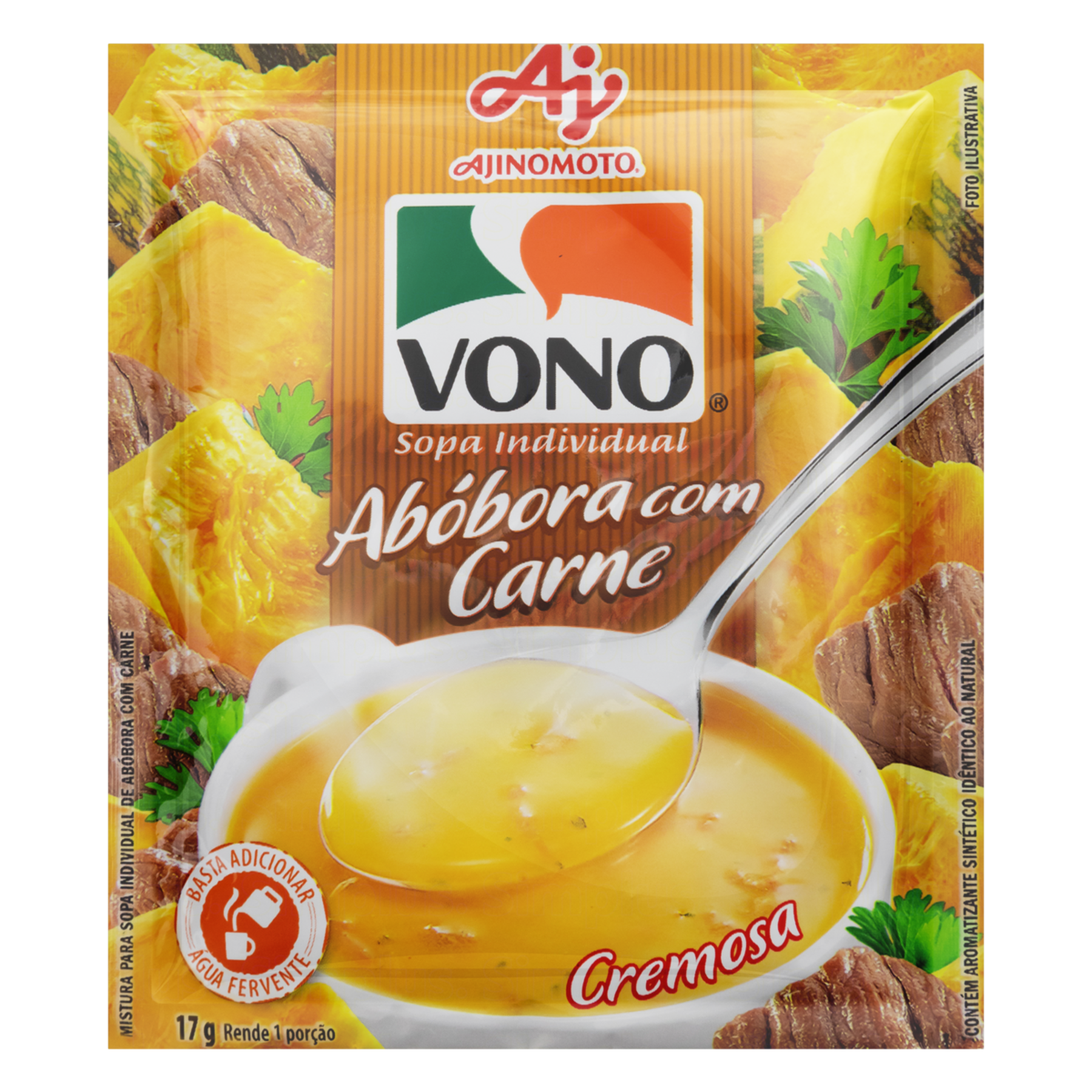 Sopa Individual Cremosa Ab&oacute;bora com Carne Vono Sach&ecirc; 17g&nbsp;