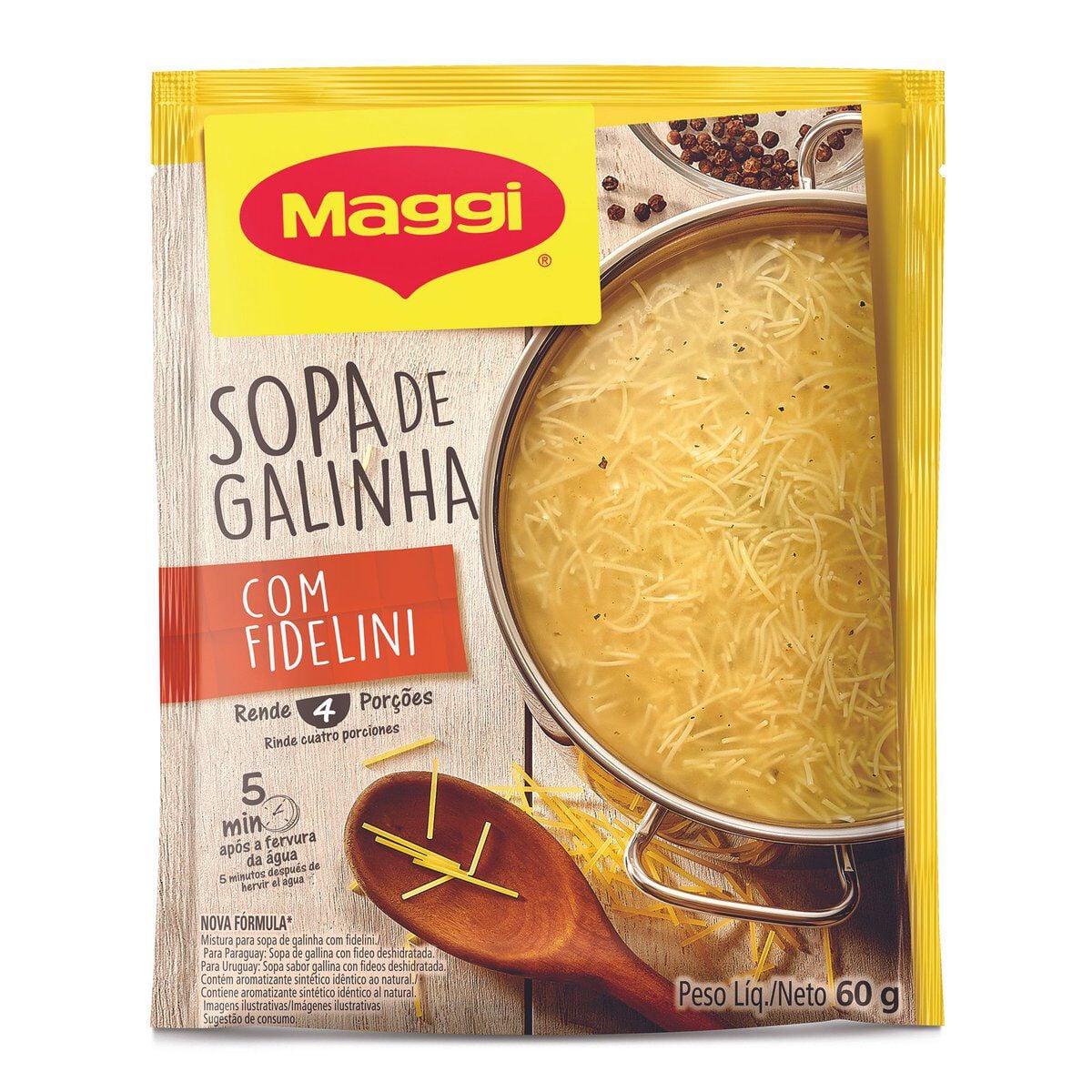 Sopa Maggi Galinha com Fidelini 60g&nbsp;
