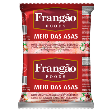 Meio das Asas de Frango Temperadas Frangão Foods Kg aprox. 1.000g