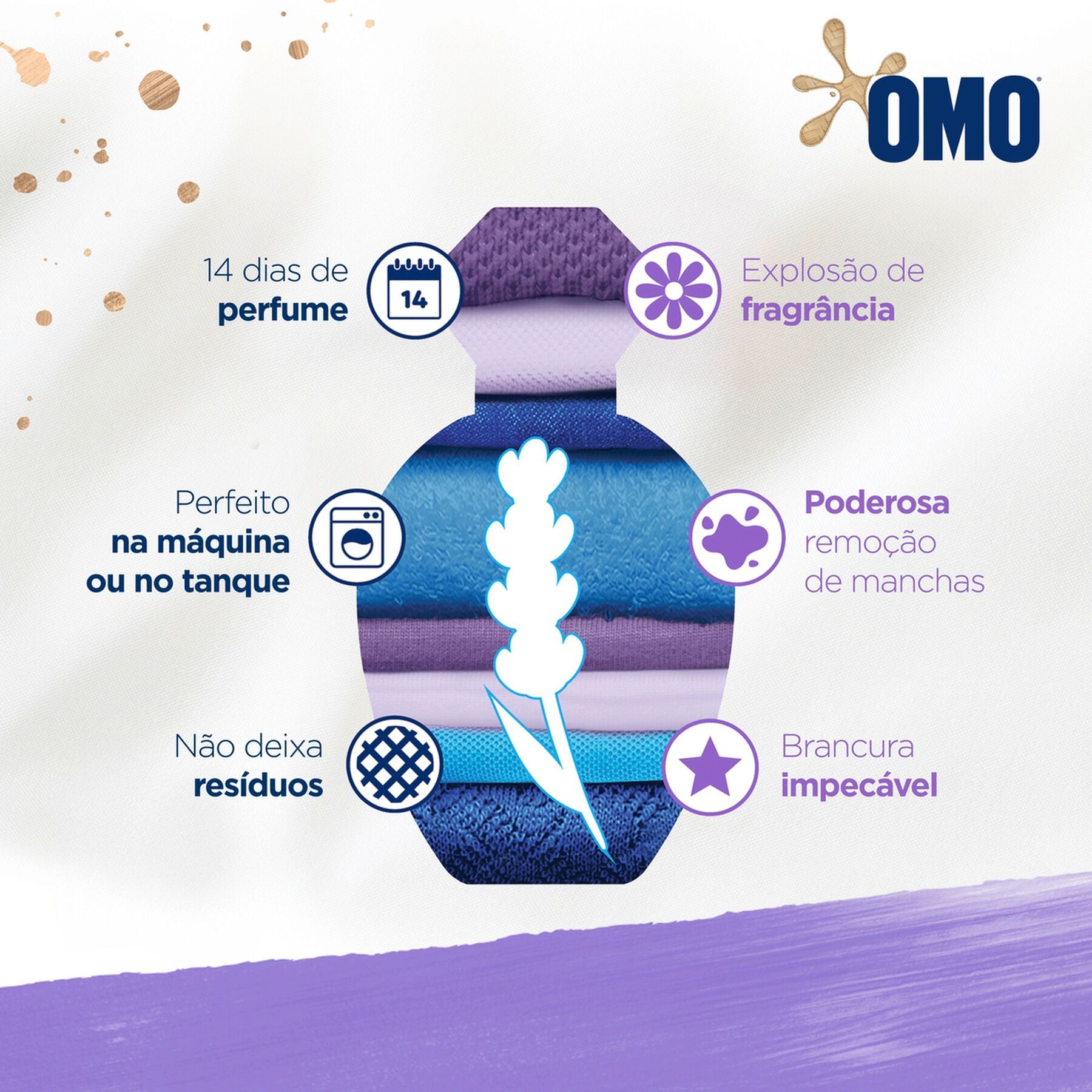 Sab&atilde;o em P&oacute; Lava Roupas Lavanda Omo Caixa 800g&nbsp;