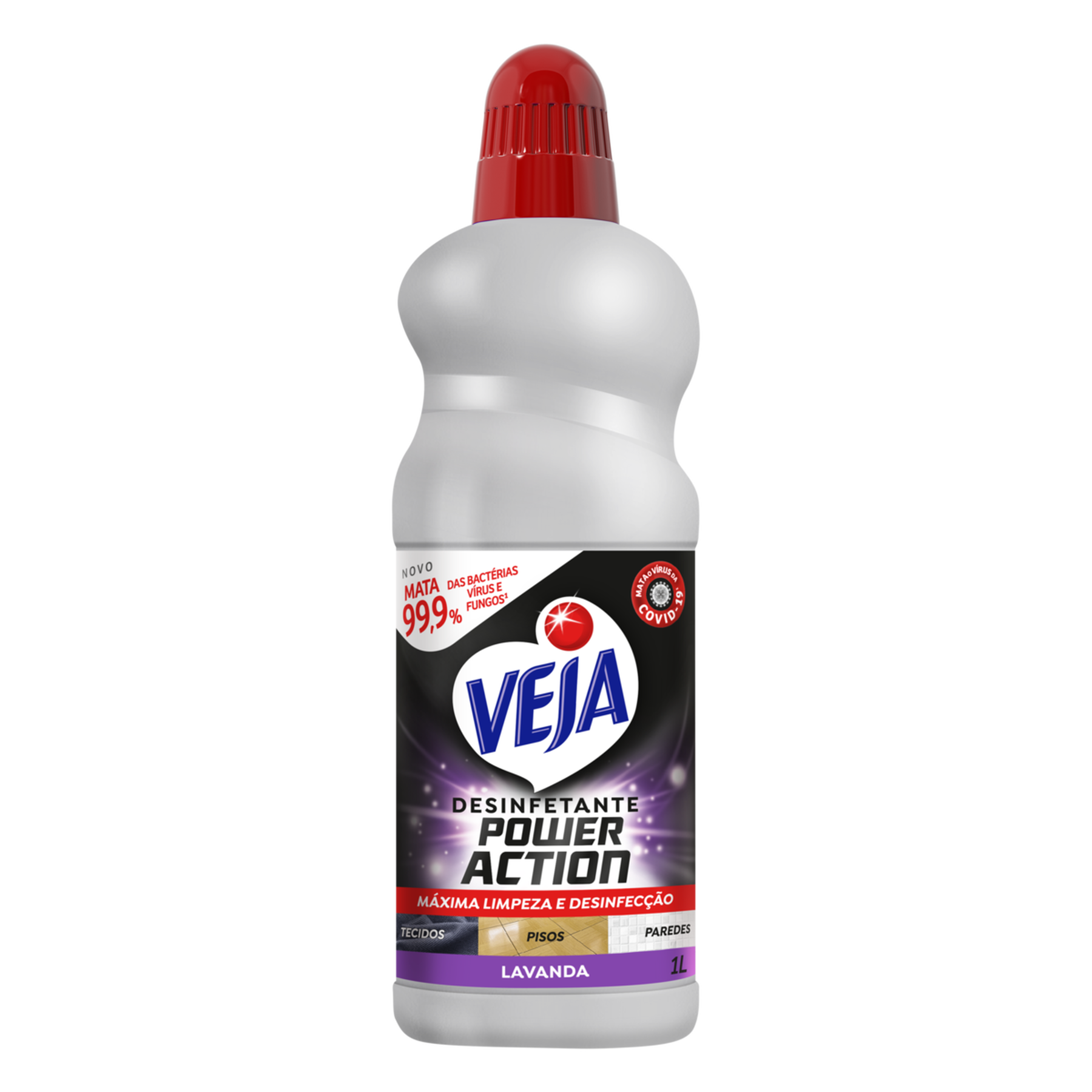 Desinfetante Power Action Lavanda Veja Frasco 1l&nbsp;