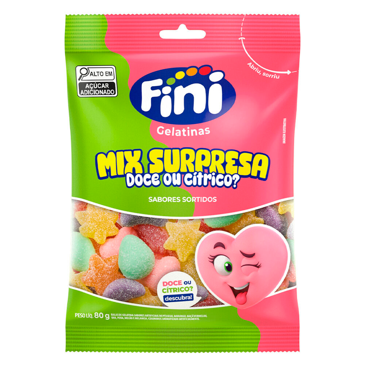 Bala Mix Surpresa Fini Pacote 80g