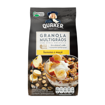 Granola Multigrãos Com Aveia Orgânica Banana e Maçã Quaker Pacote 250g