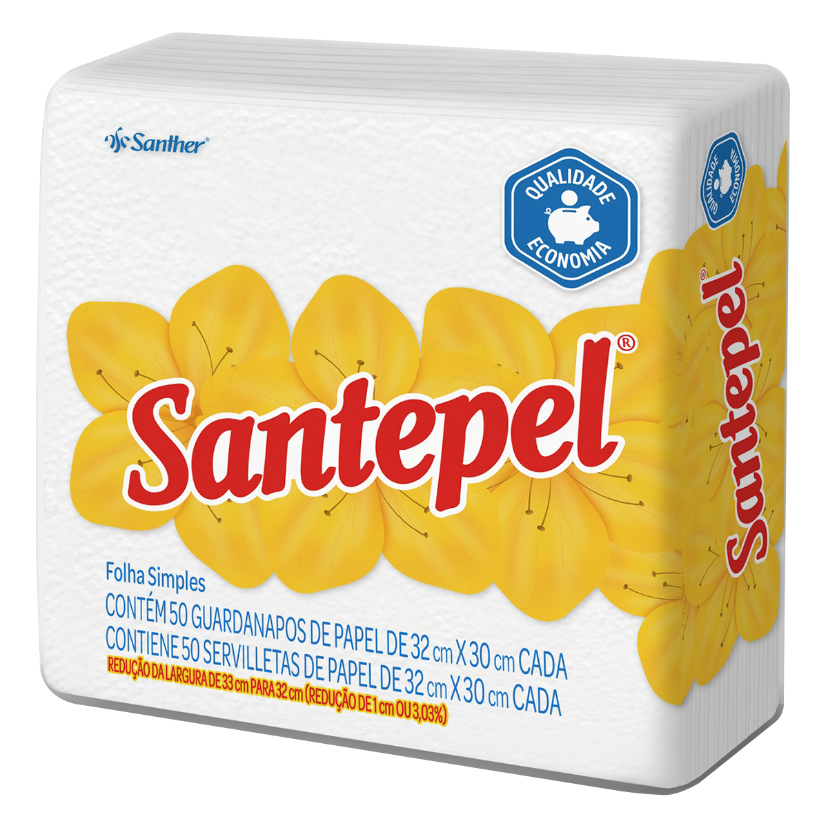 Guardanapo de Papel Branco Grande Santepel C/50 Unidades