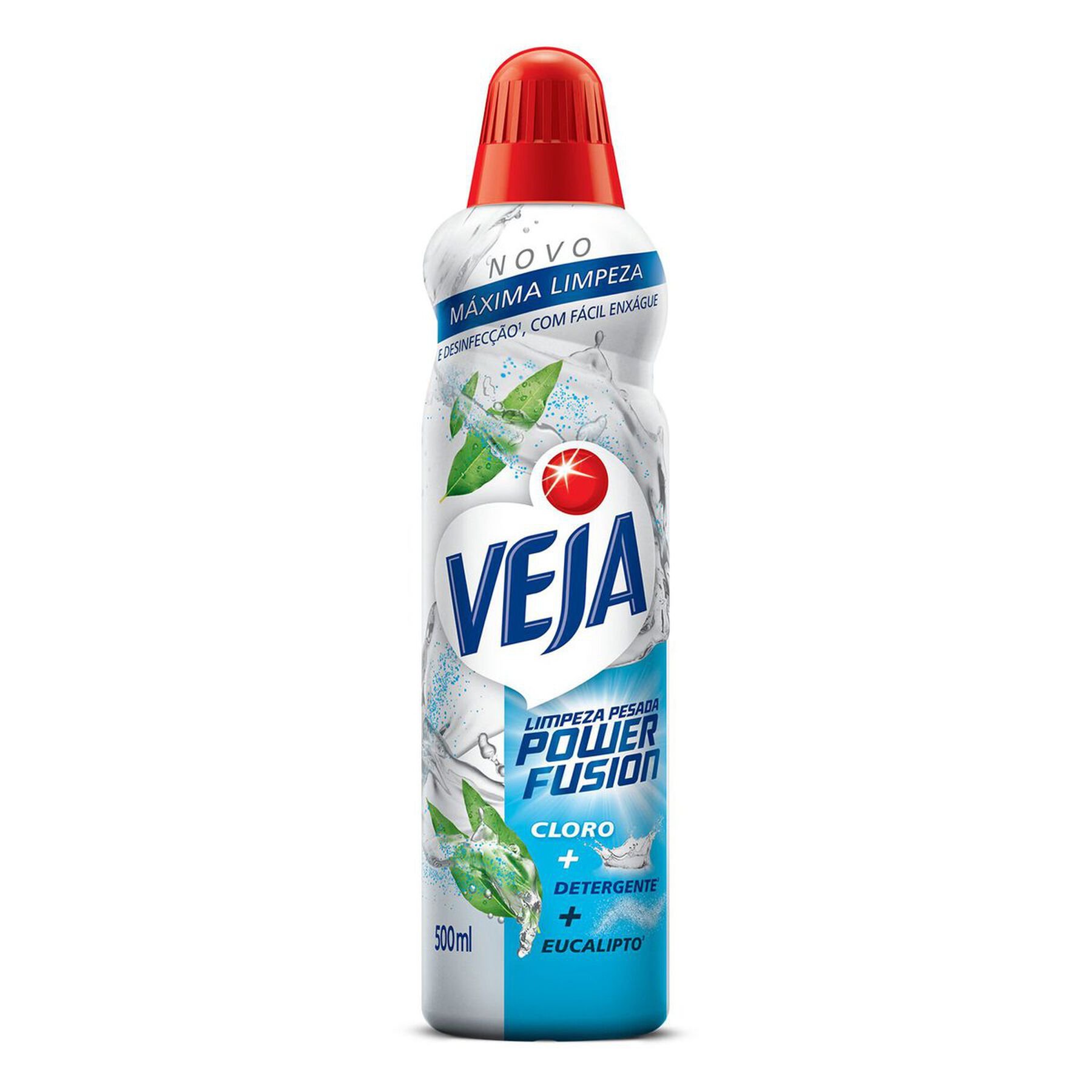 Limpador Limpeza Pesada com Cloro, Detergente e Eucalipto Veja Power Fusion Frasco 500ml