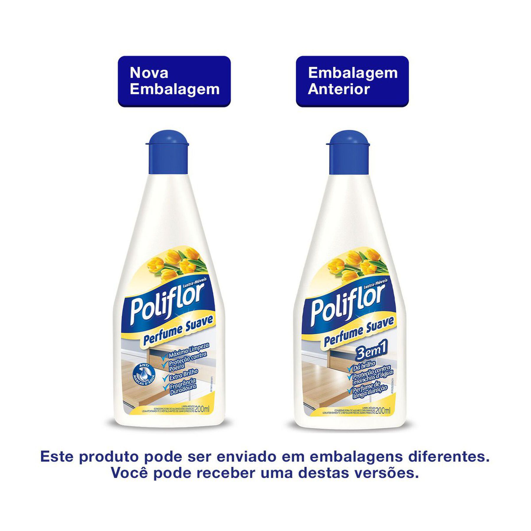 Lustra-Móveis Perfume Suave Poliflor Squeeze 200ml