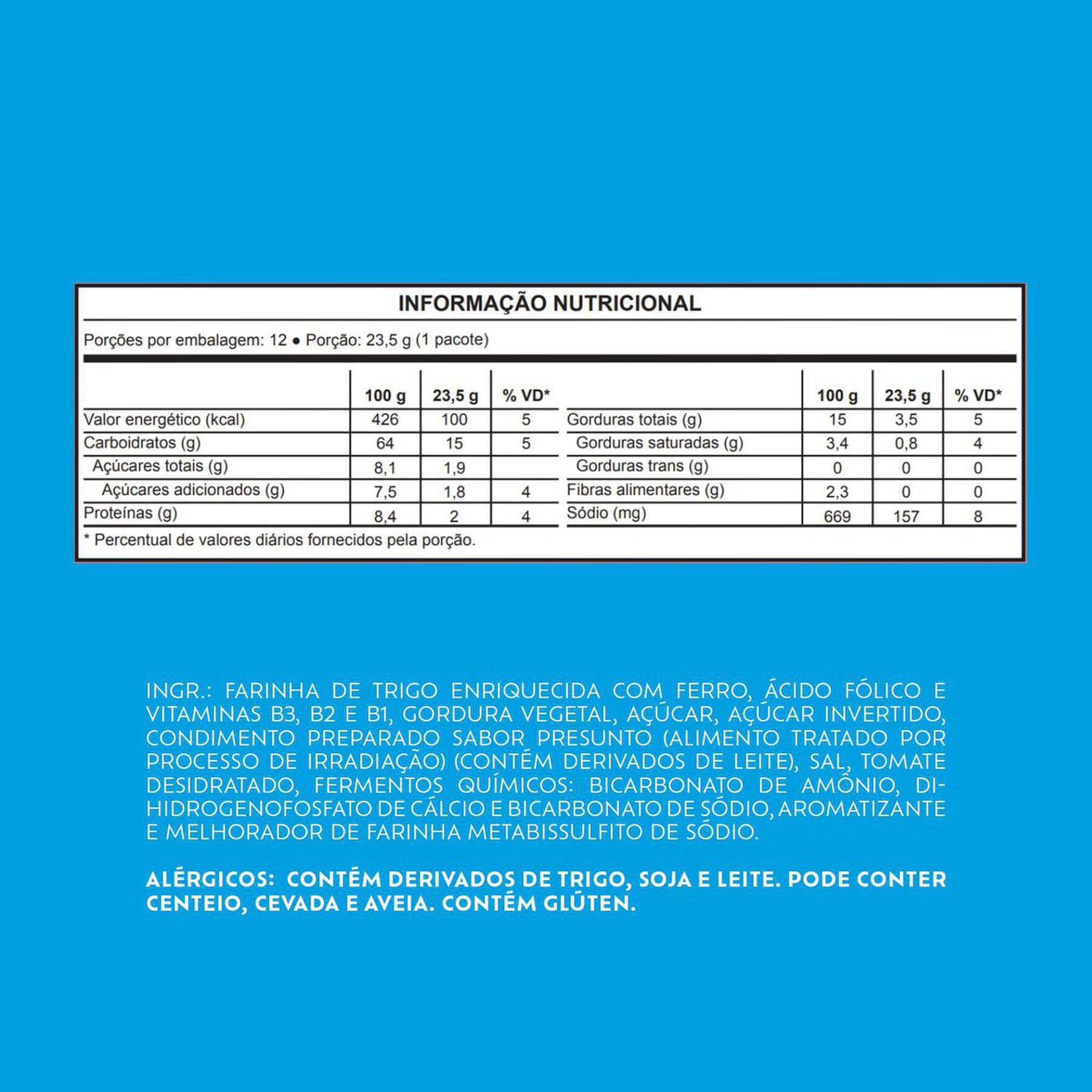 Pack Biscoito Presunto Club Social Pacote 282g 12 Unidades