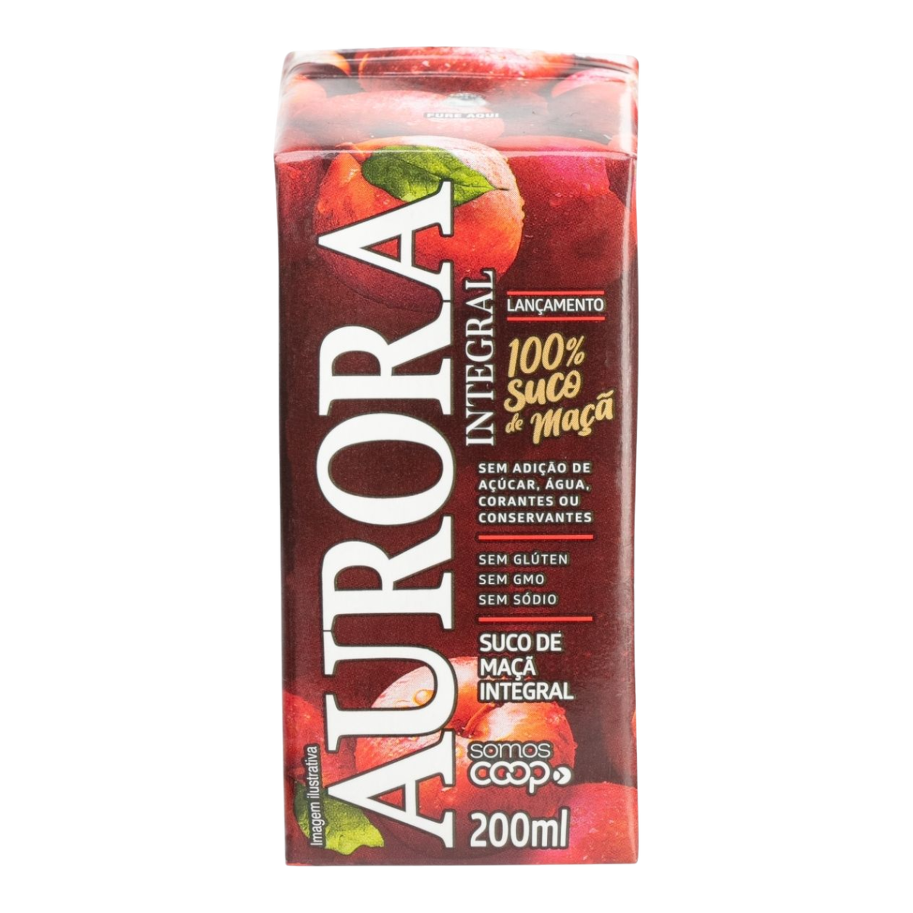 Suco Integral de Ma&ccedil;&atilde; 100% Aurora Caixa 200ml
