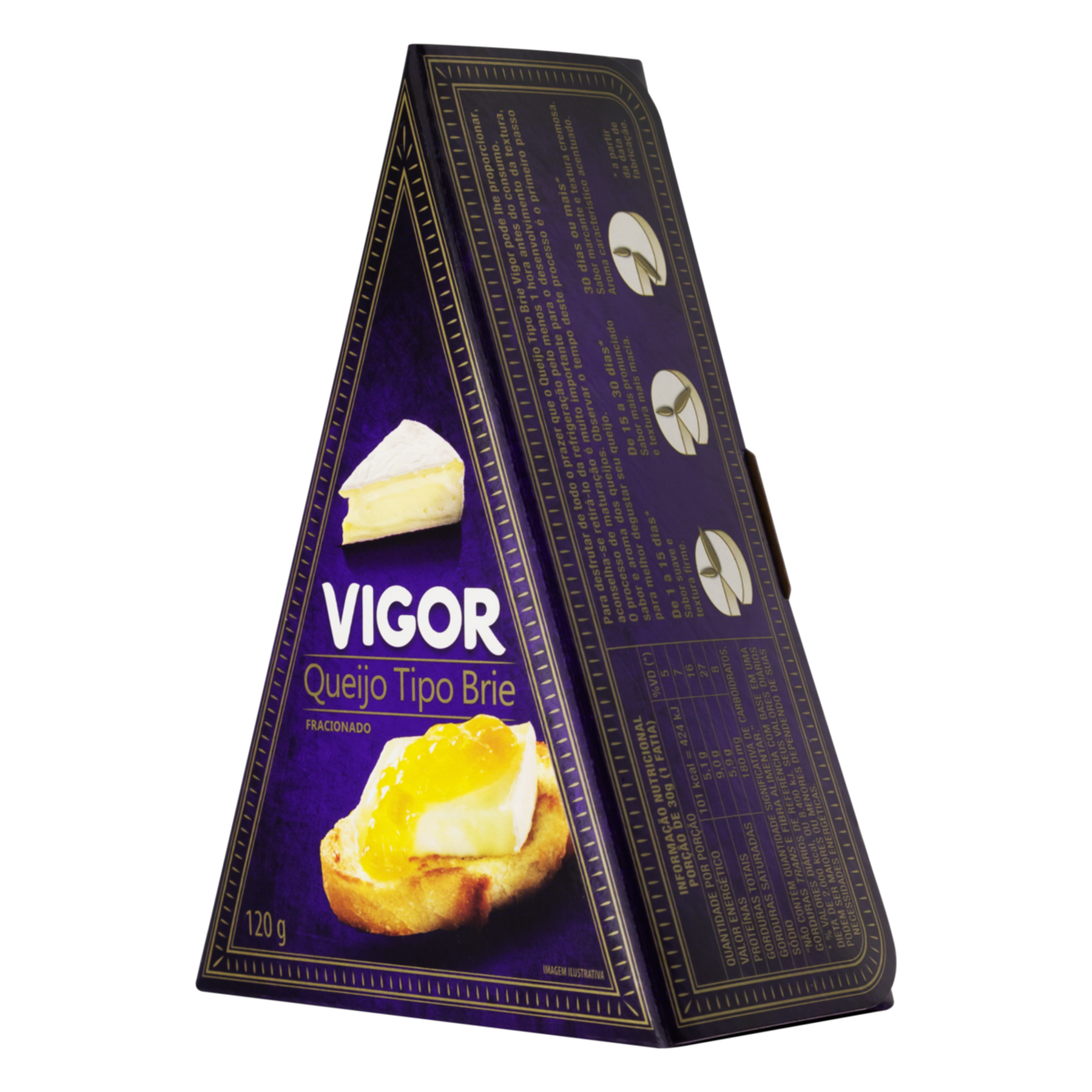 Queijo Brie Fracionado Vigor Pe&ccedil;a 120g