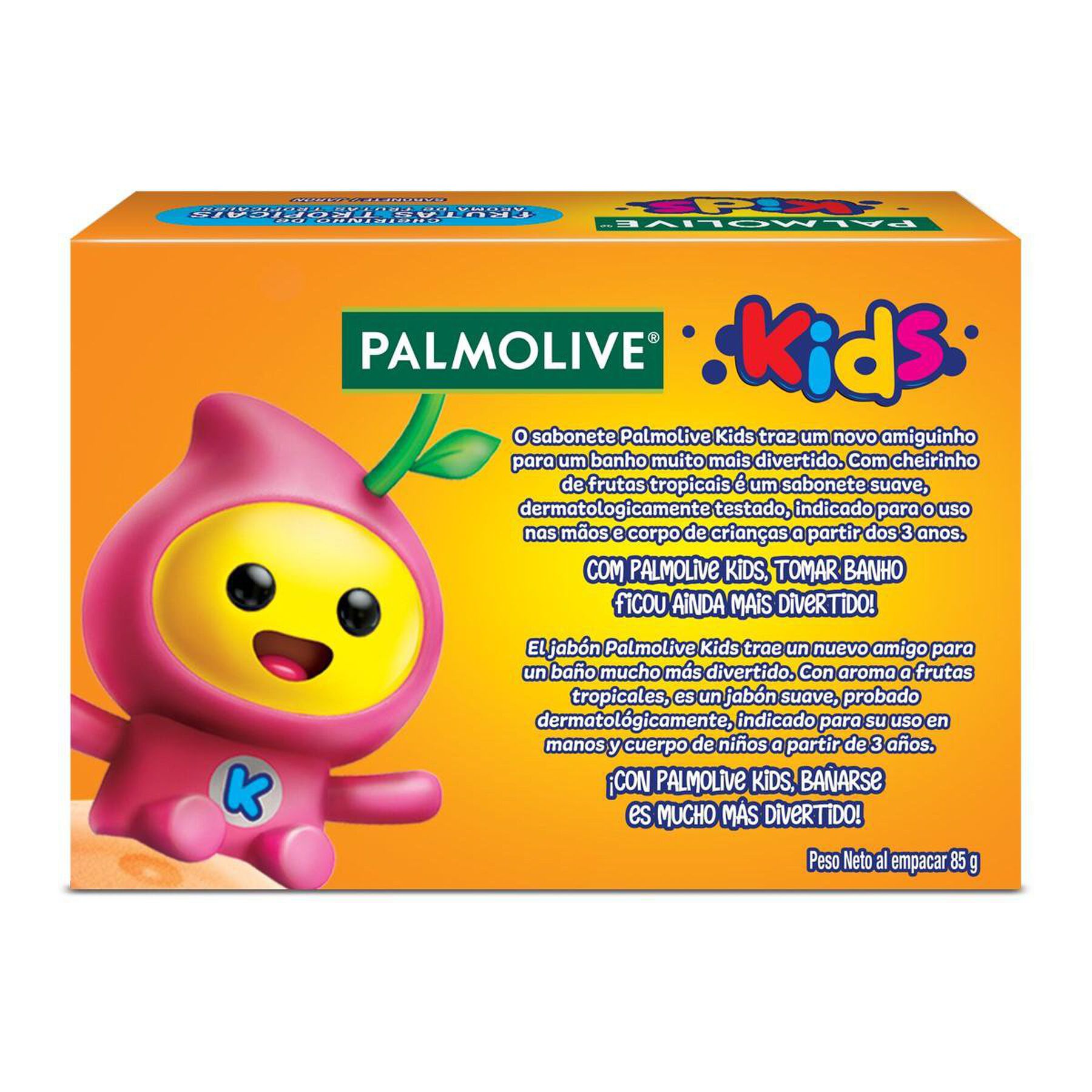 Sabonete Barra Frutas Tropicais Palmolive Kids Caixa 85g