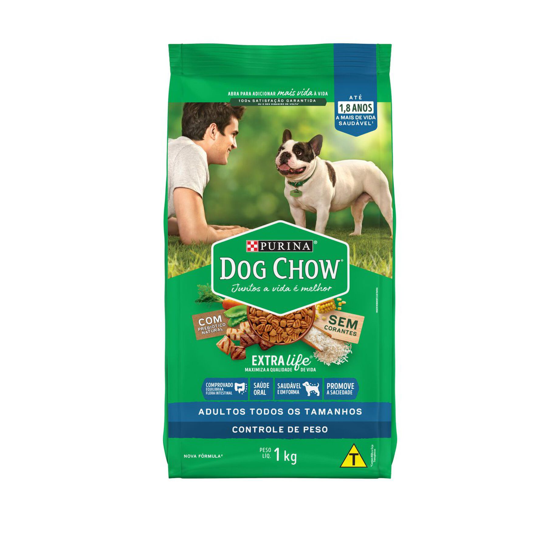 Alimento para C&atilde;es Adultos Todos os Tamanhos Carne, Frango e Arroz Purina Dog Chow Extra Life Pacote 1kg