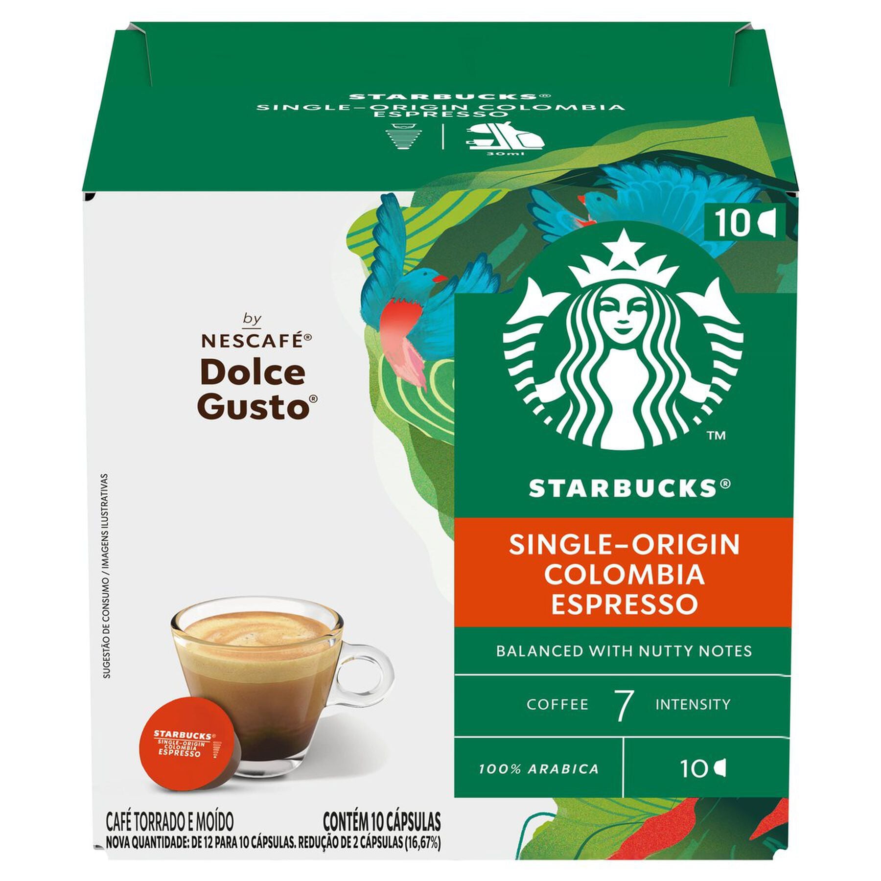 Caf&eacute; em C&aacute;psula Torrado e Mo&iacute;do Single-Origin Colombia Espresso Starbucks Nescaf&eacute; Caixa 55g C/10 Unidades